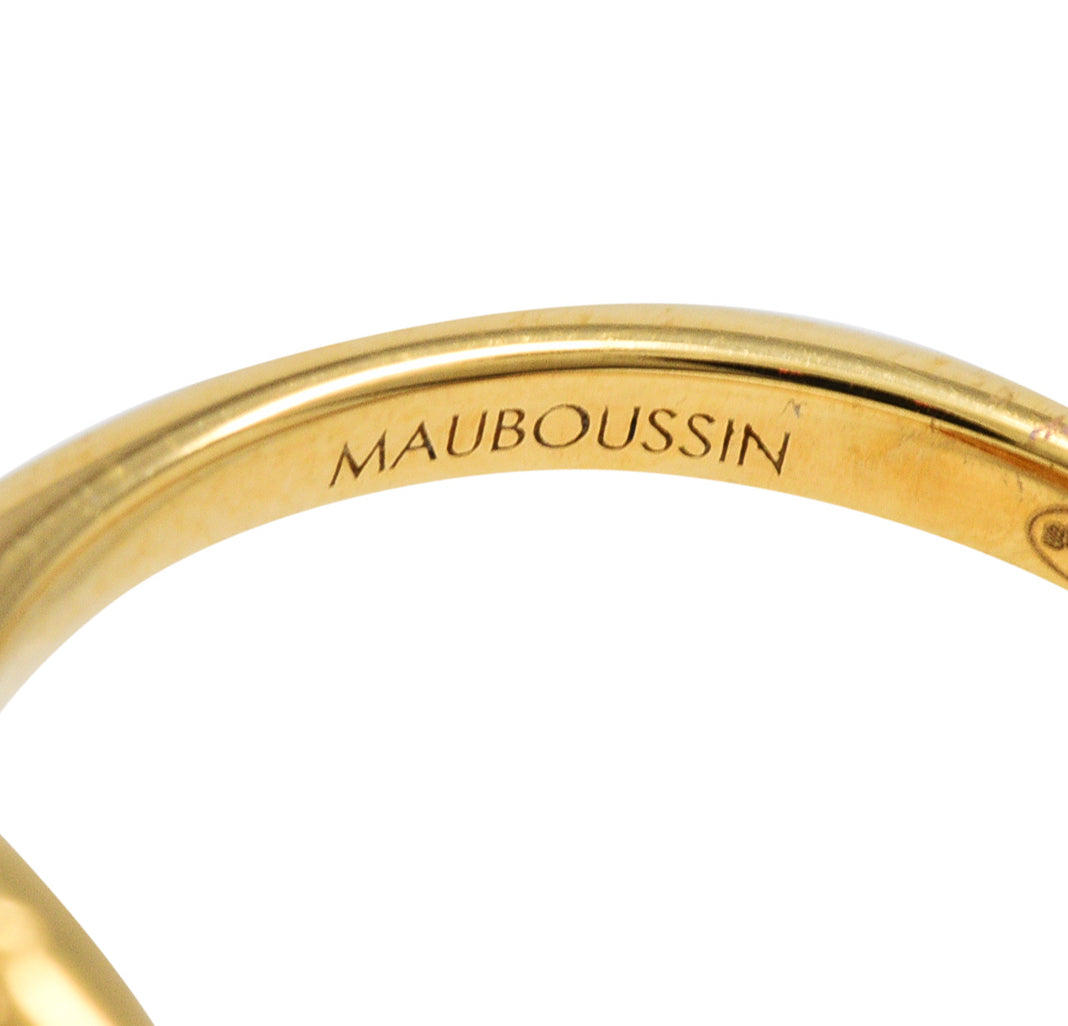 Mauboussin Citrine Diamond 18 Karat Gold Halo RingRing - Wilson's Estate Jewelry