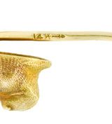 Bippart & Co. Art Nouveau Ruby 14 Karat Gold French Bulldog StickpinStick Pin - Wilson's Estate Jewelry