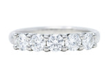 Contemporary 1.00 CTW Diamond Platinum Five Stone Band Ring Wilson's Estate Jewelry