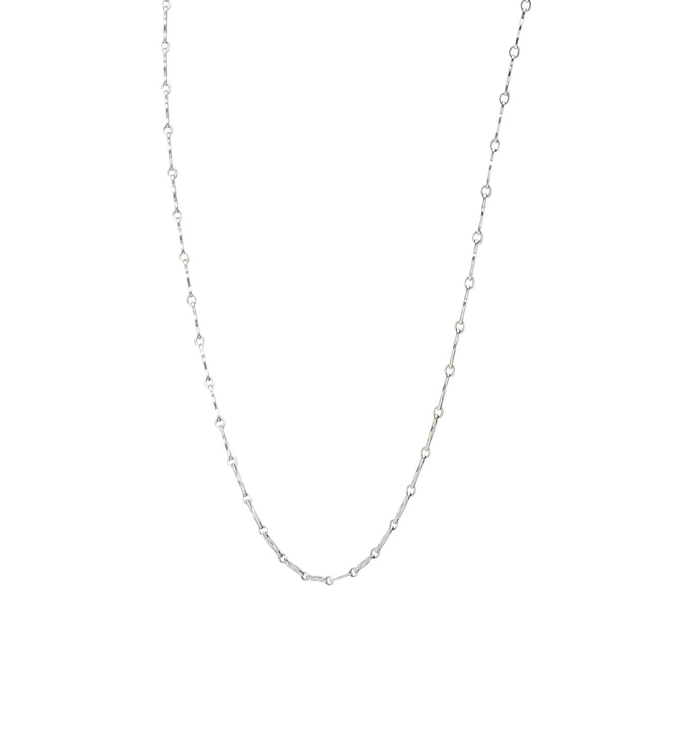 Early Art Deco 14 Karat White Gold Link Chain Necklace Circa 1920 Wilson's Estate Jewelry