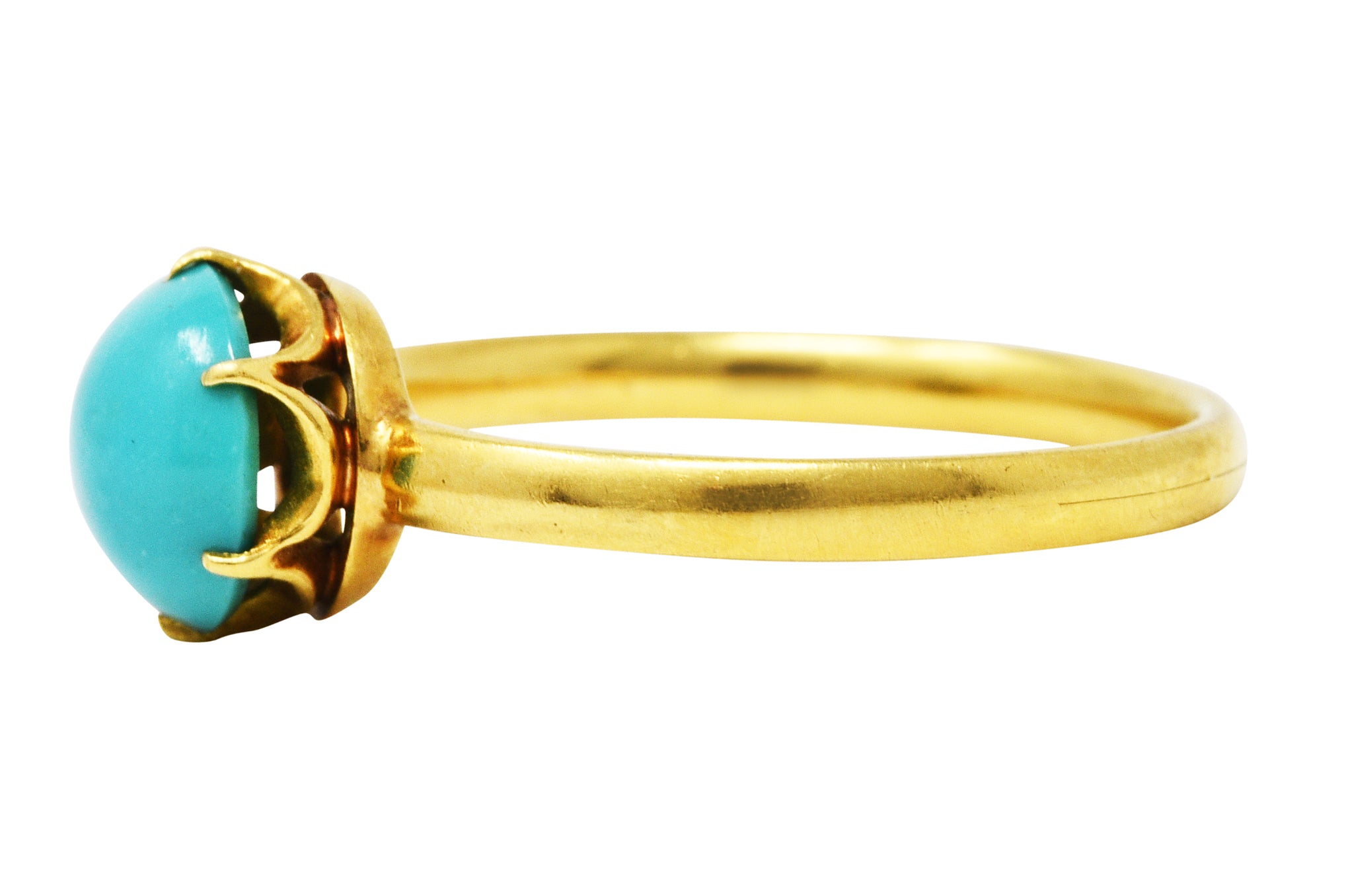 1960's Tiffany & Co. Turquoise 18 Karat Gold Solitaire RingRing - Wilson's Estate Jewelry