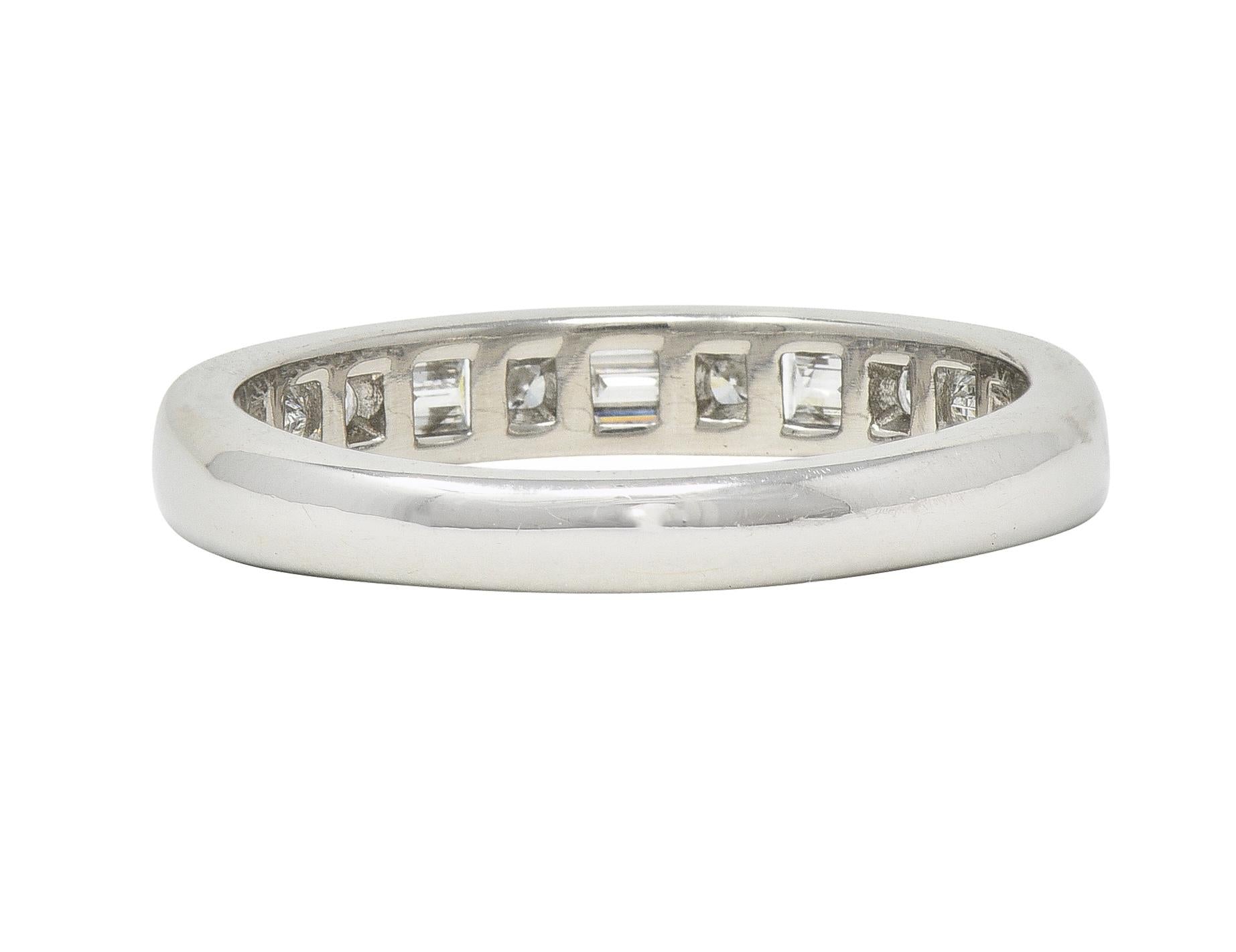 Tiffany & Co. 0.88 CTW Diamond Platinum Channel Band Stacking Ring