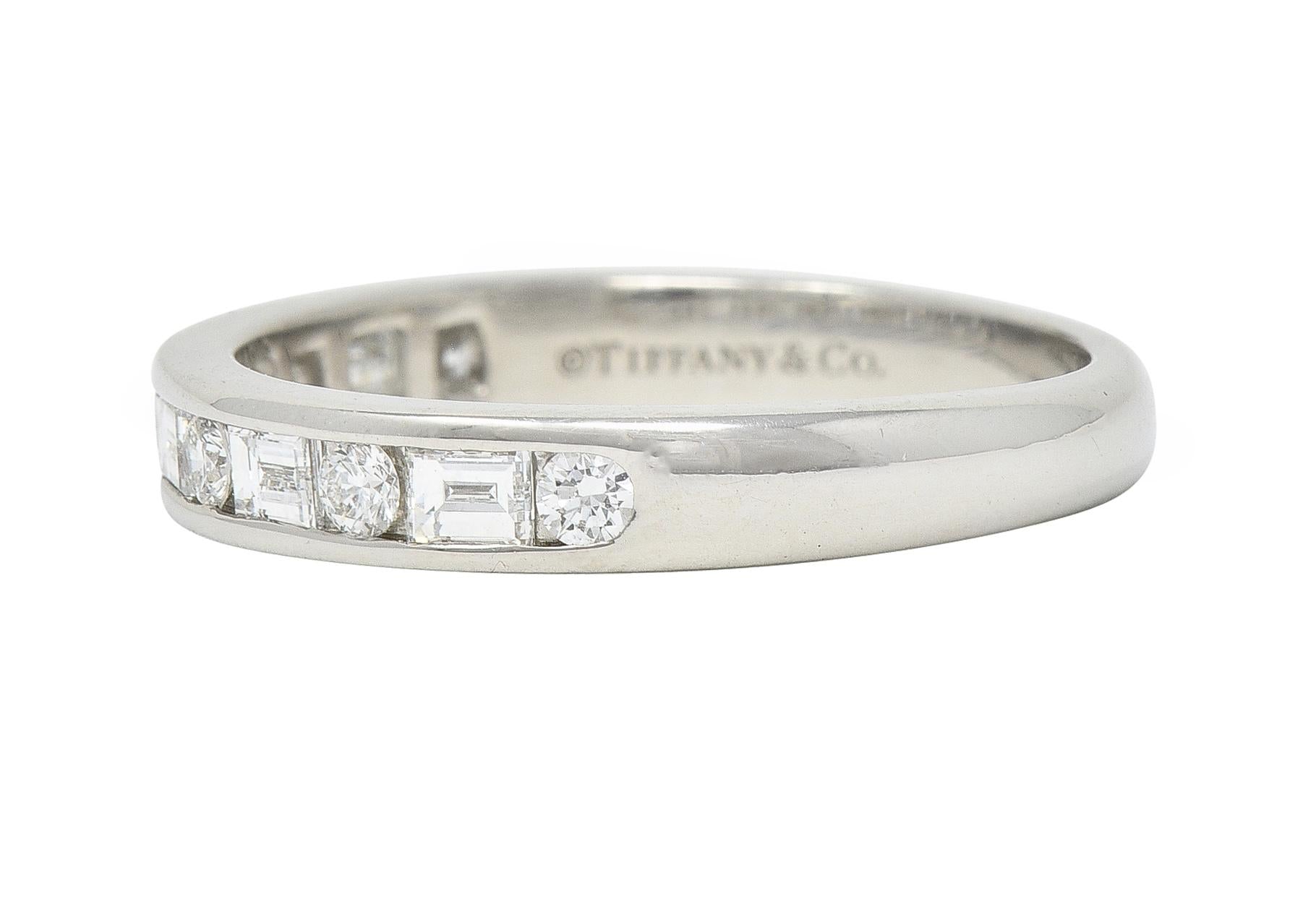 Tiffany & Co. 0.88 CTW Diamond Platinum Channel Band Stacking Ring