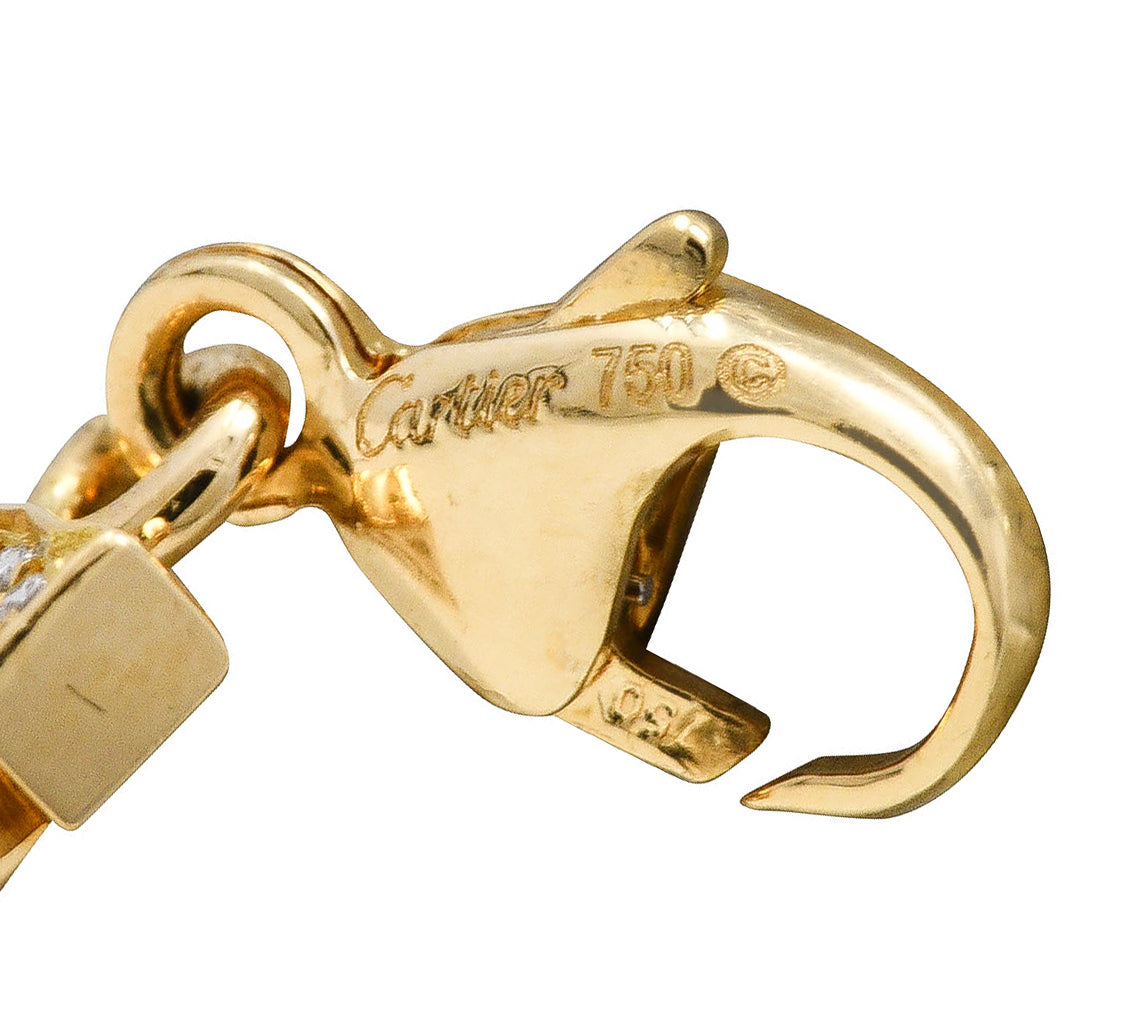 Cartier Diamond 18 Karat Yellow Gold C De Cartier Initial Logo Charm Wilson's Estate Jewelry