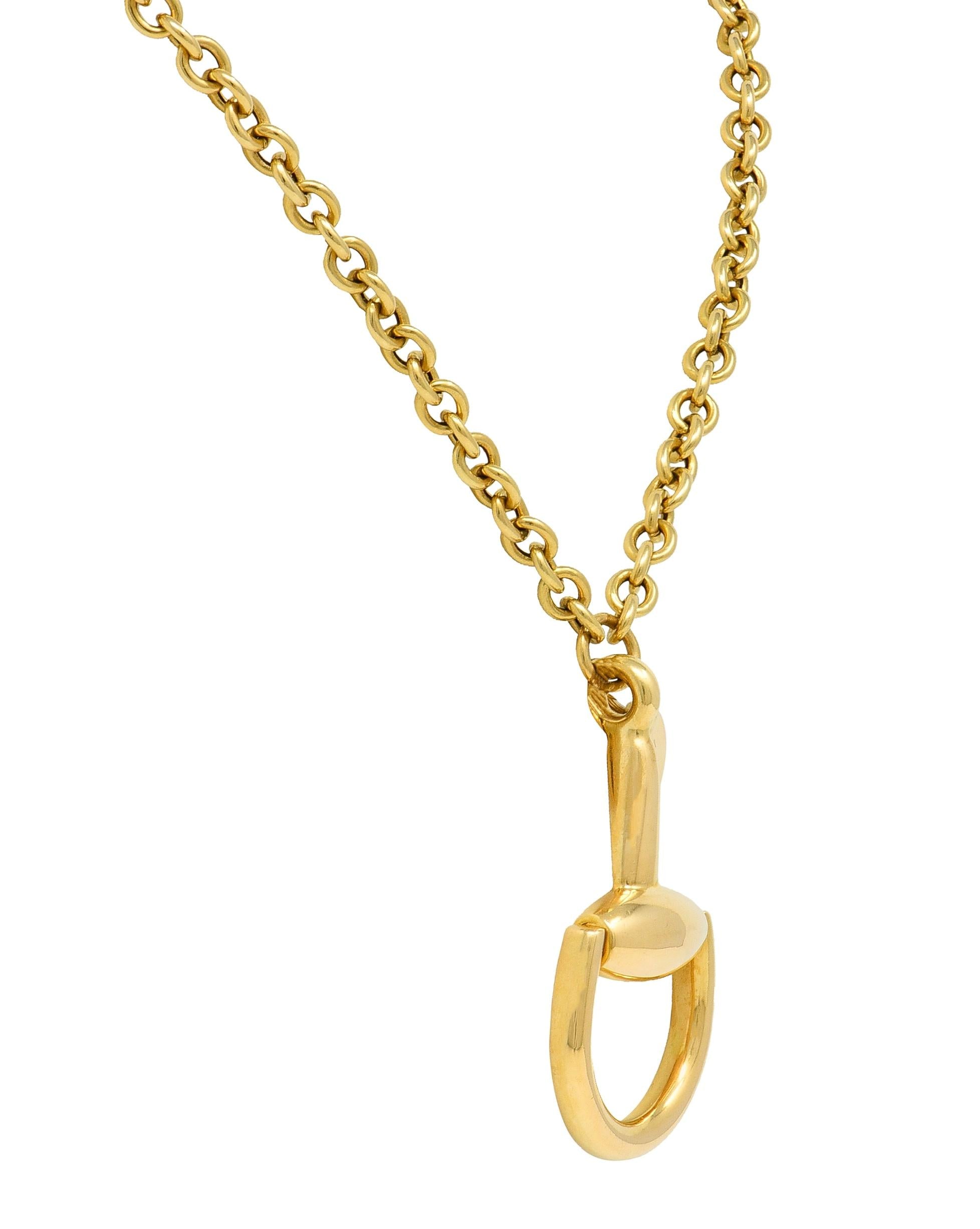 Gucci 18 Karat Yellow Gold Horsebit Pendant Vintage Necklace