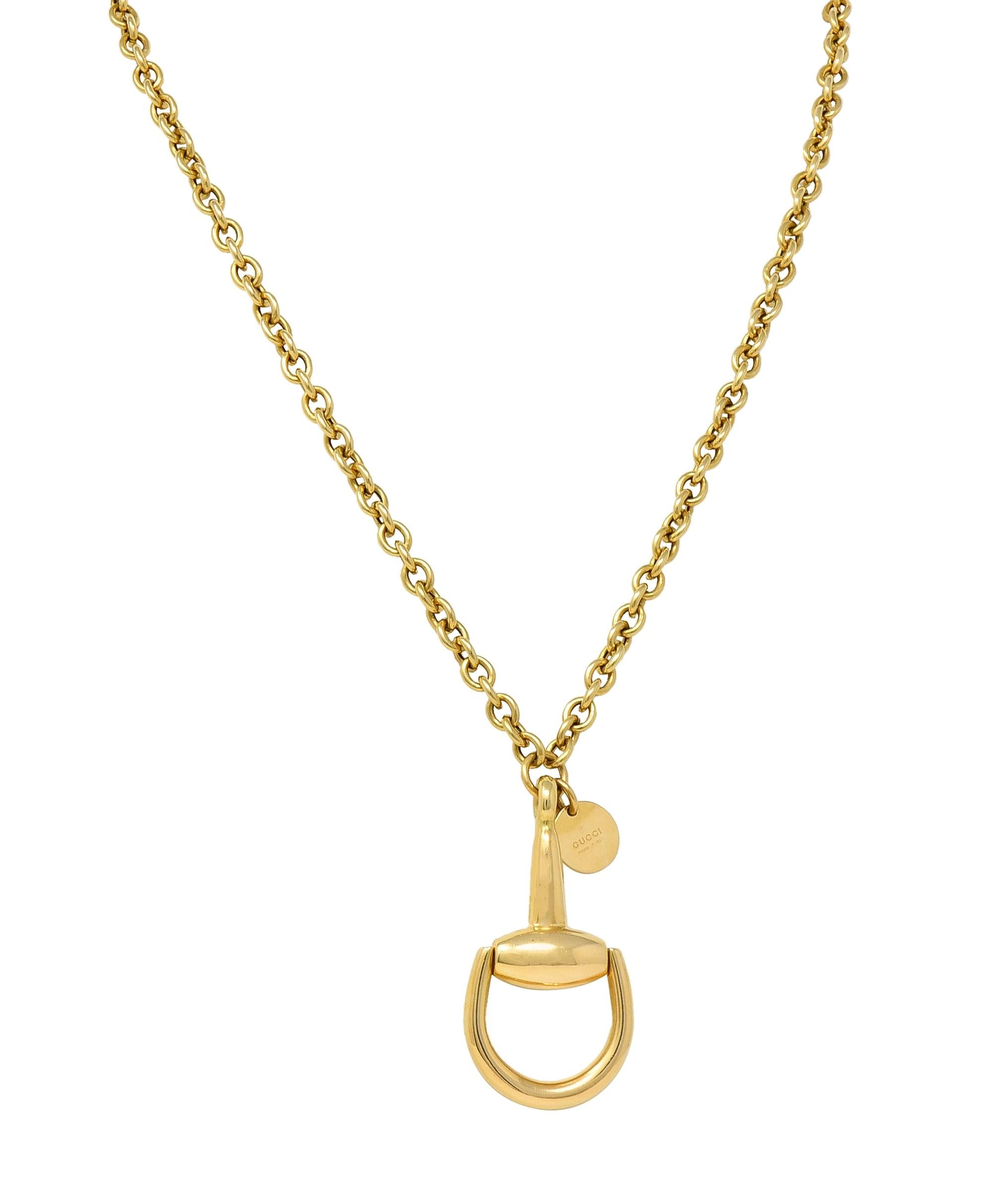 Gucci 18 Karat Yellow Gold Horsebit Pendant Vintage Necklace