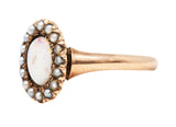 1900 Victorian Opal Seed Pearl 14 Karat Rose Gold Cluster RingRing - Wilson's Estate Jewelry