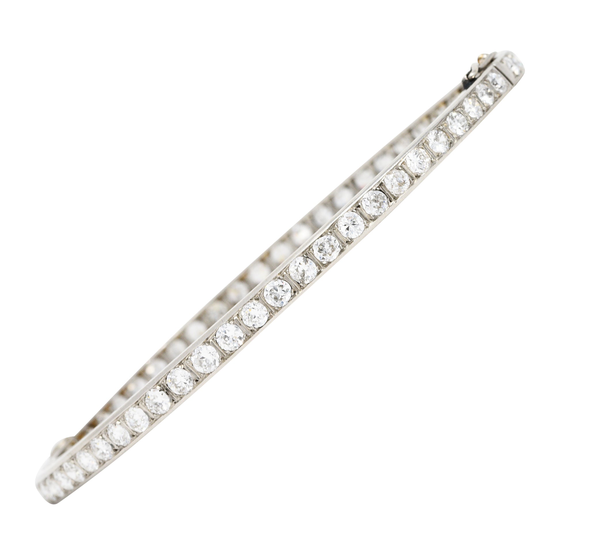 French Art Deco Diamond Platinum Bangle Braceletbracelet - Wilson's Estate Jewelry