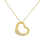 Elsa Peretti Tiffany & Co. Diamond 18 Karat Gold Open Heart Pendant Necklace