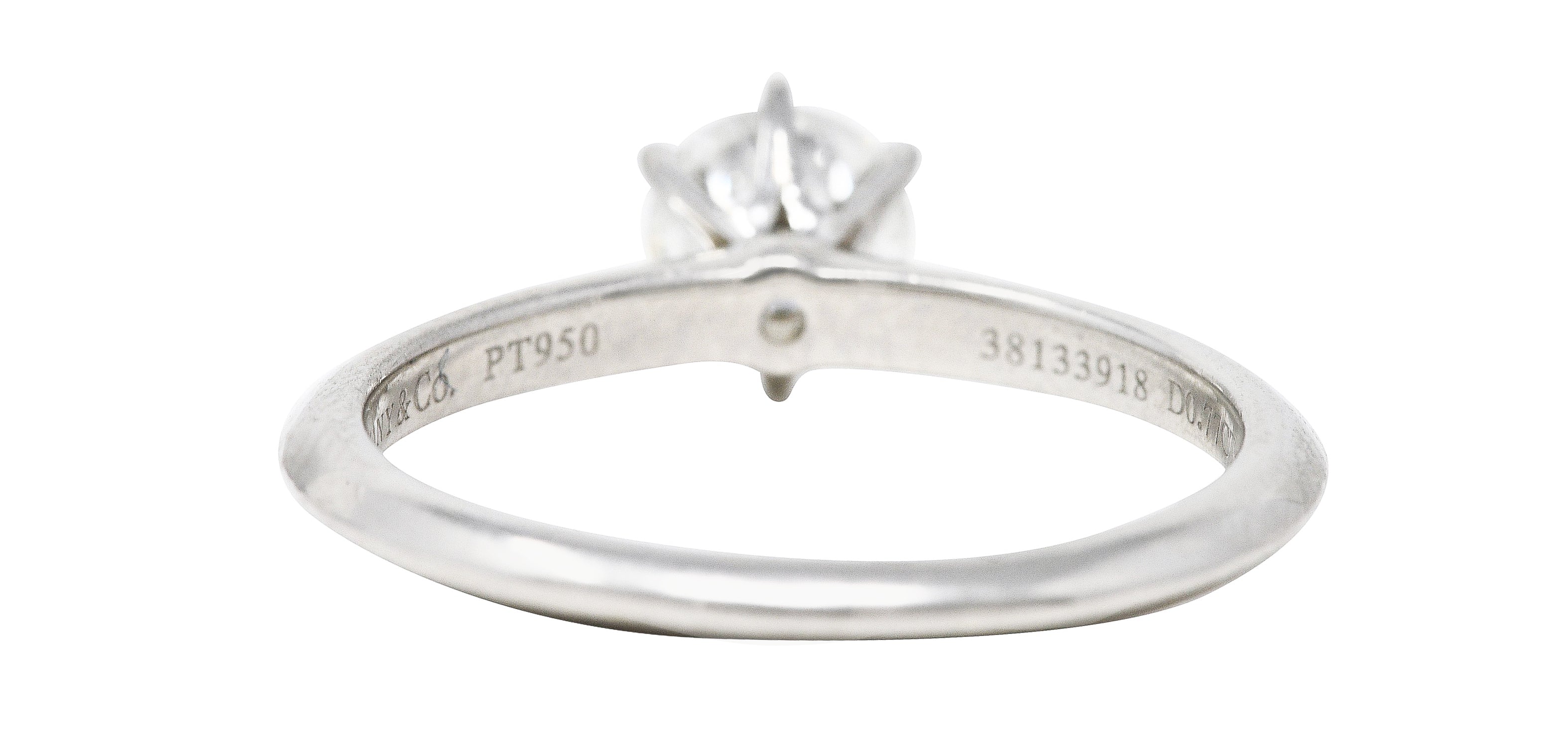 Tiffany & Co. Contemporary 0.77 CTW Diamond Platinum Knife Edge Solitaire Engagement Ring GIA Wilson's Estate Jewelry