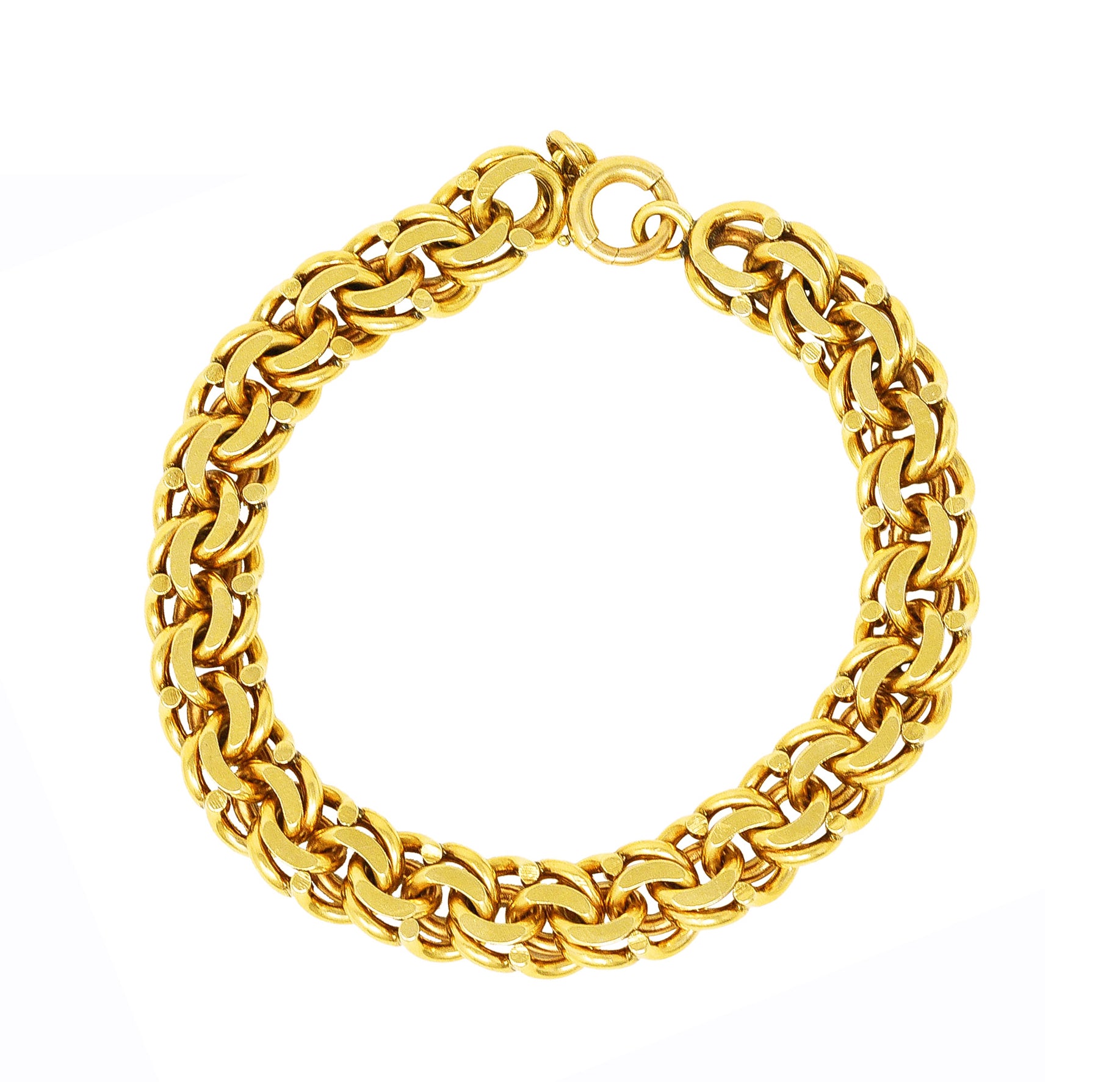 Tiffany & Co. Vintage 14 Karat Yellow Gold Double Curb Chain Link Bracelet Wilson's Estate Jewelry