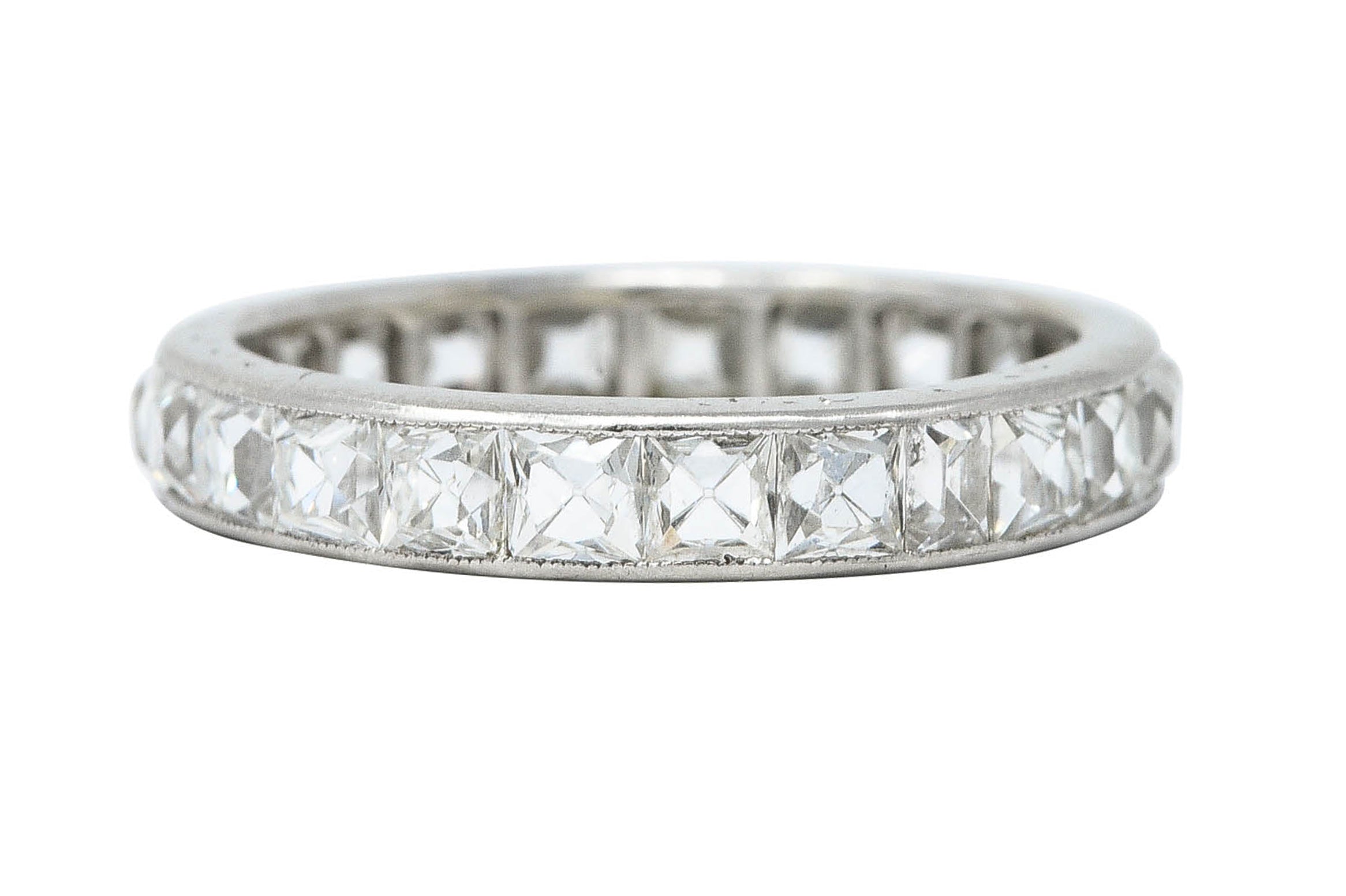 Art Deco 2.70 CTW French Cut Diamond Platinum Eternity Band RingRing - Wilson's Estate Jewelry