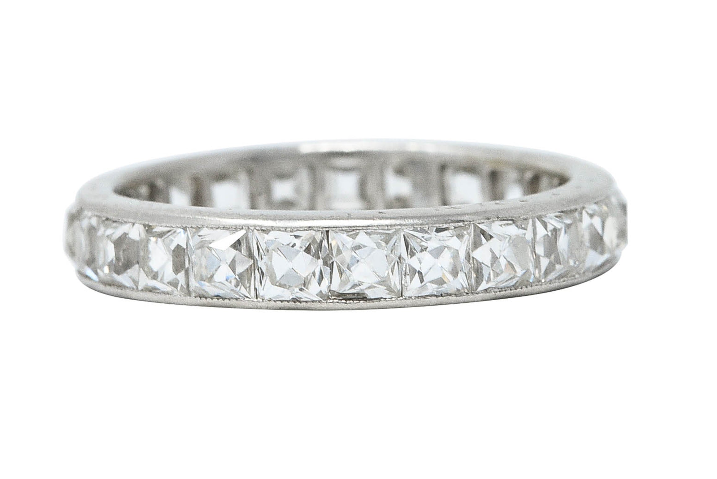 Art Deco 2.70 CTW French Cut Diamond Platinum Eternity Band RingRing - Wilson's Estate Jewelry