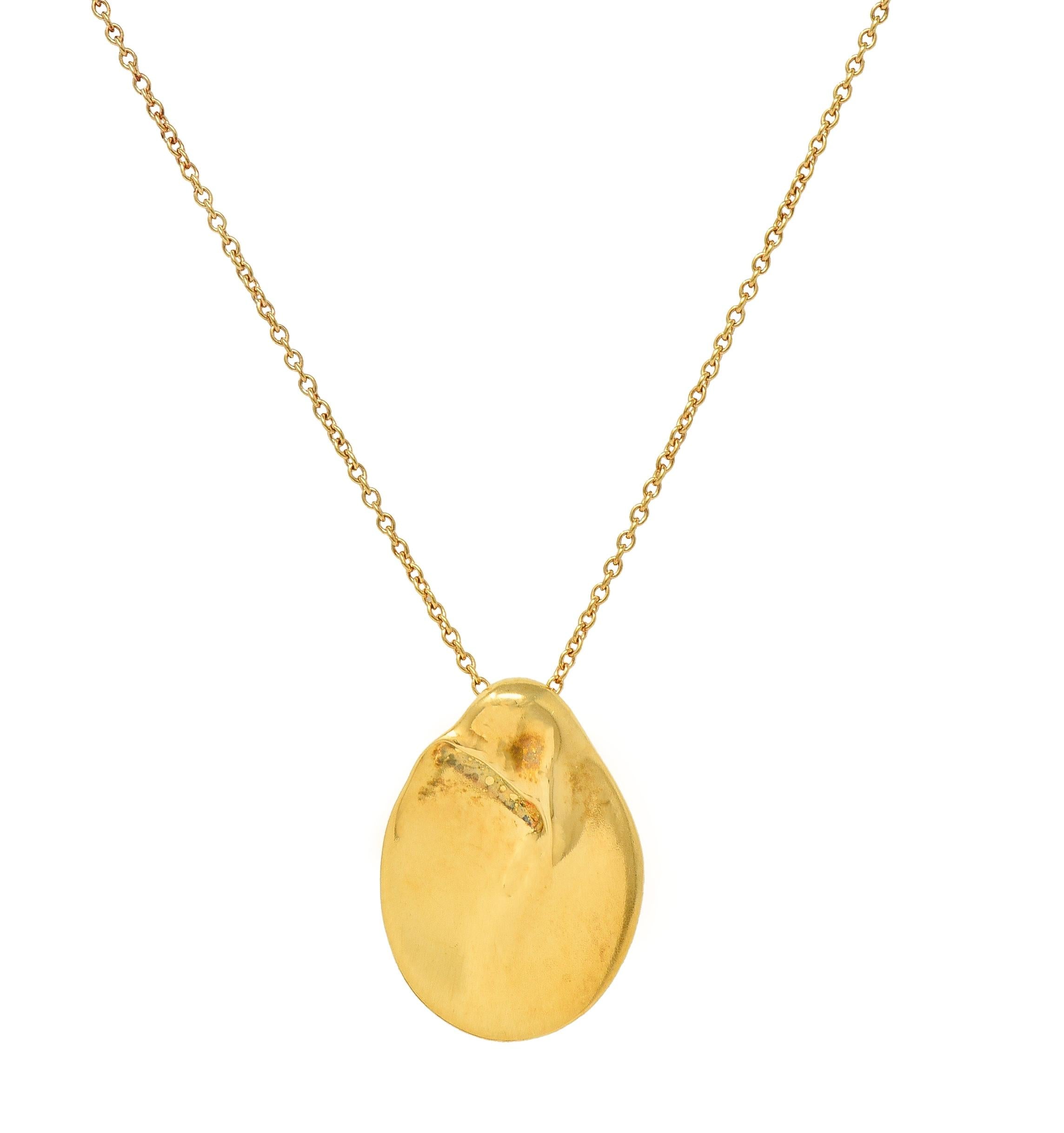 Elsa Peretti Tiffany & Co. 18 Karat Yellow Gold Organic Form Pendant Necklace