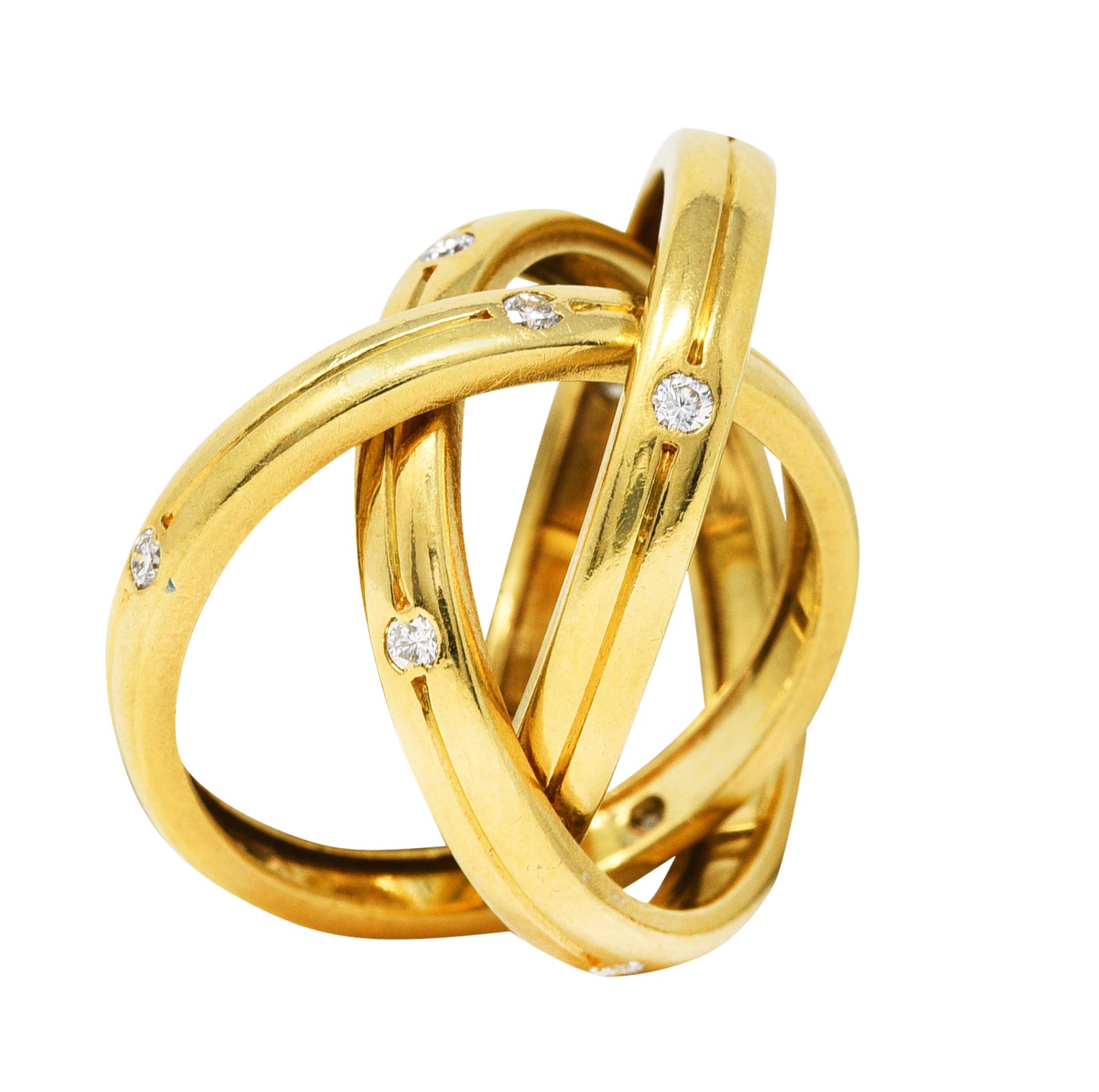 Cartier Diamond 18 Karat Gold Unisex Trinity Rolling RingRing - Wilson's Estate Jewelry