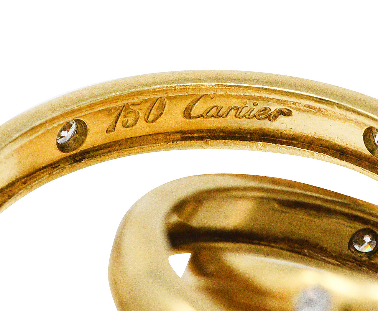 Cartier Diamond 18 Karat Gold Unisex Trinity Rolling RingRing - Wilson's Estate Jewelry