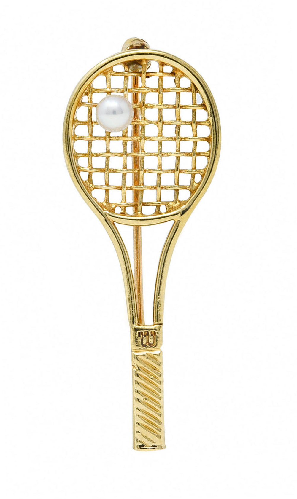 Larter & Sons Pearl 14 Karat Gold Wilson Tennis Racket BroochBrooch - Wilson's Estate Jewelry