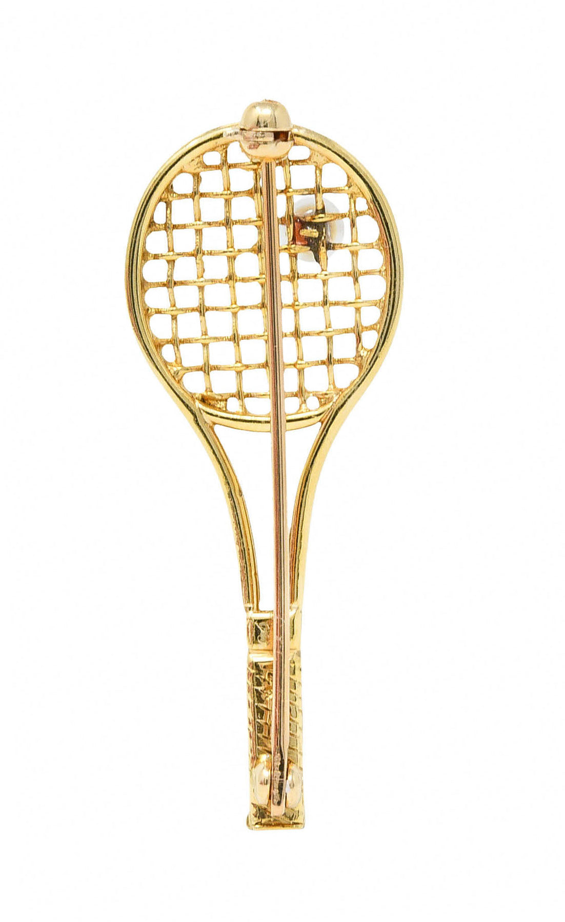 Larter & Sons Pearl 14 Karat Gold Wilson Tennis Racket BroochBrooch - Wilson's Estate Jewelry