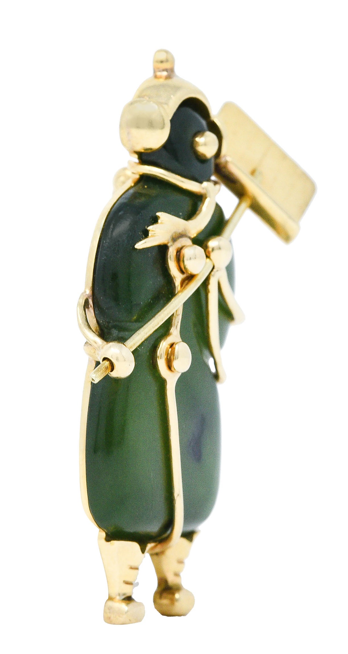 Tiffany & Co. 1960's Vintage Nephrite Jade 14 Karat Gold Snowman BroochBrooch - Wilson's Estate Jewelry