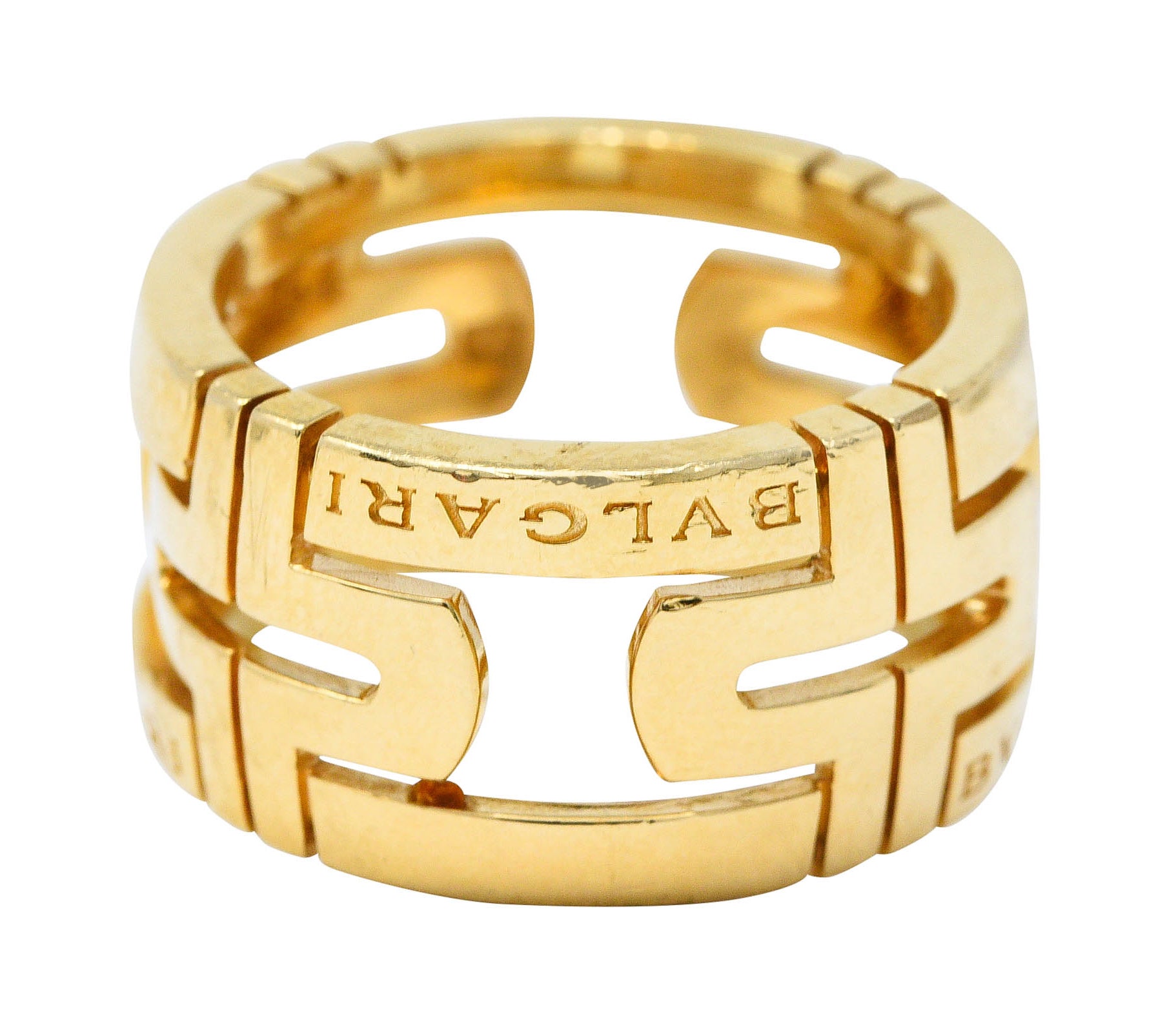 Bulgari Contemporary 18 Karat Gold Parentesi Italian Band RingRing - Wilson's Estate Jewelry