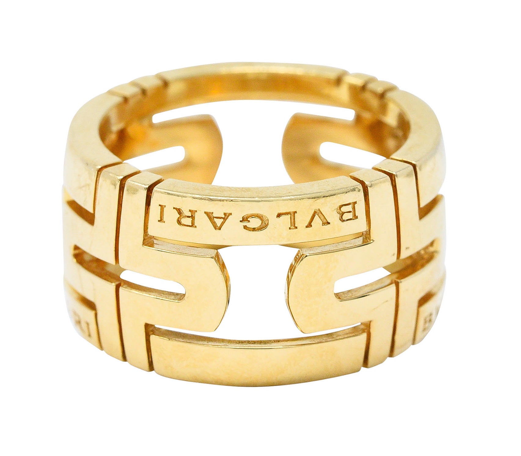 Bulgari Contemporary 18 Karat Gold Parentesi Italian Band RingRing - Wilson's Estate Jewelry