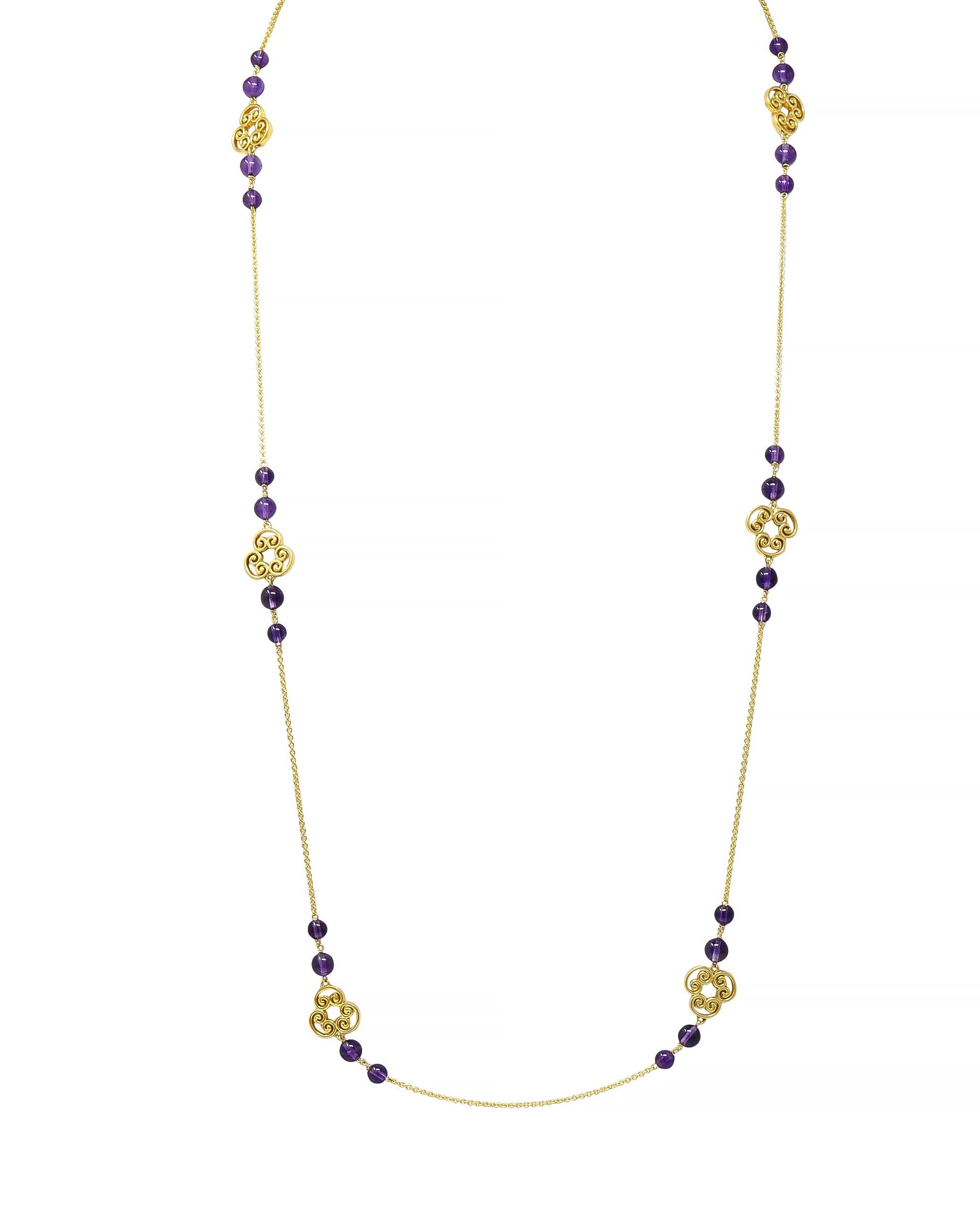 Paloma Picasso Tiffany & Co Amethyst 18 Karat Gold Venezia Goldoni Necklace