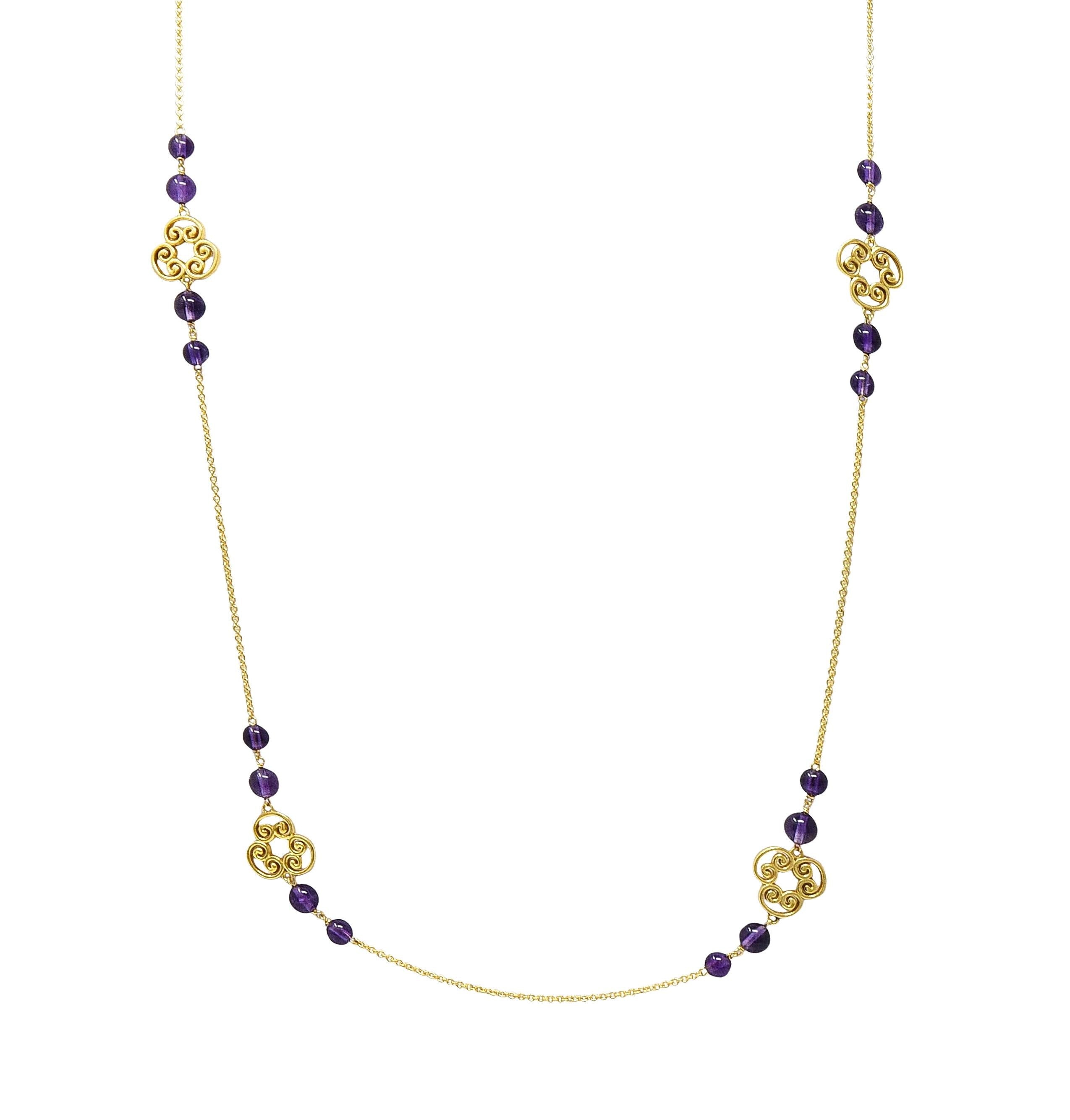 Paloma Picasso Tiffany & Co Amethyst 18 Karat Gold Venezia Goldoni Necklace