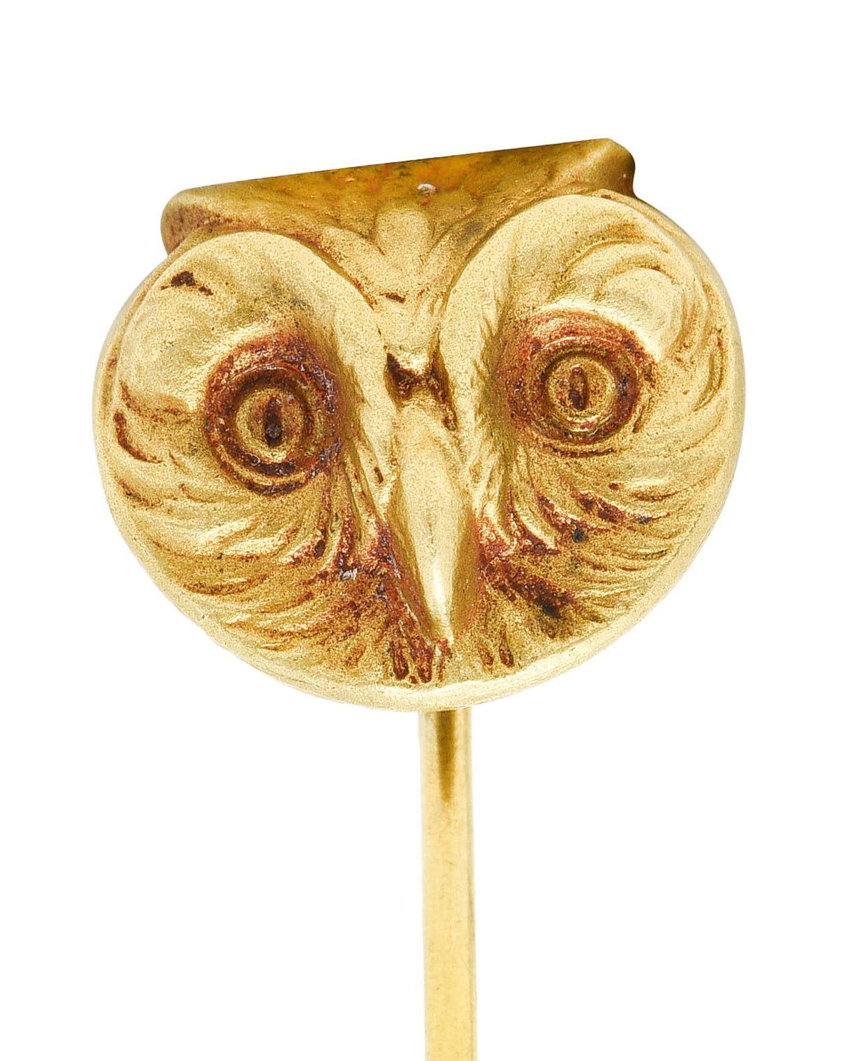 Art Nouveau 18 Karat Gold Owl StickpinStick Pin - Wilson's Estate Jewelry