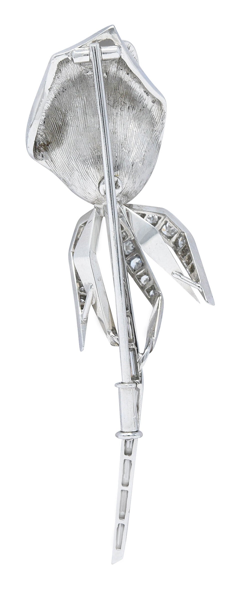 Meister Zurich Diamond 18 Karat White Gold Rose BroochBrooch - Wilson's Estate Jewelry