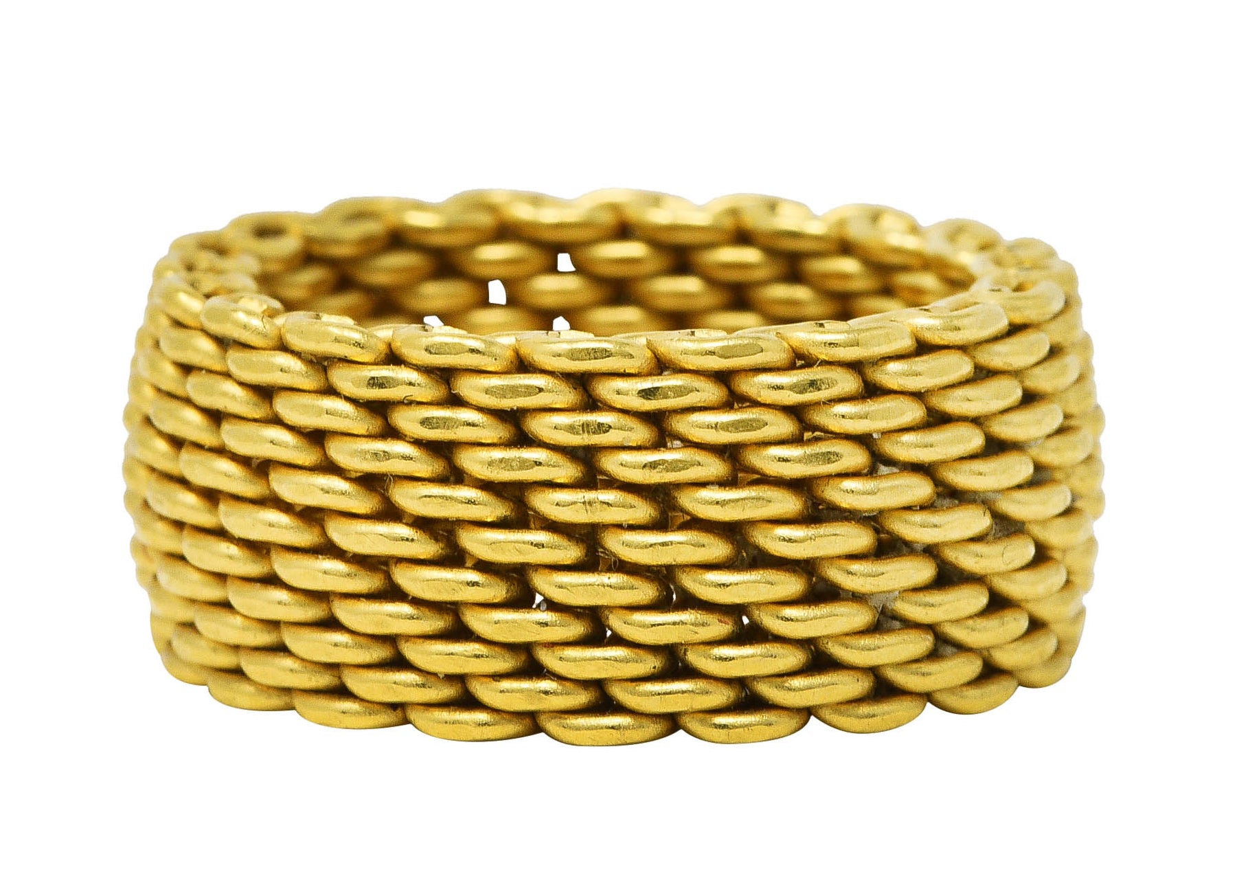 Tiffany & Co. Contemporary 18 Karat Yellow Gold Mesh Weave Somerset Band Ring Wilson's Estate Jewelry