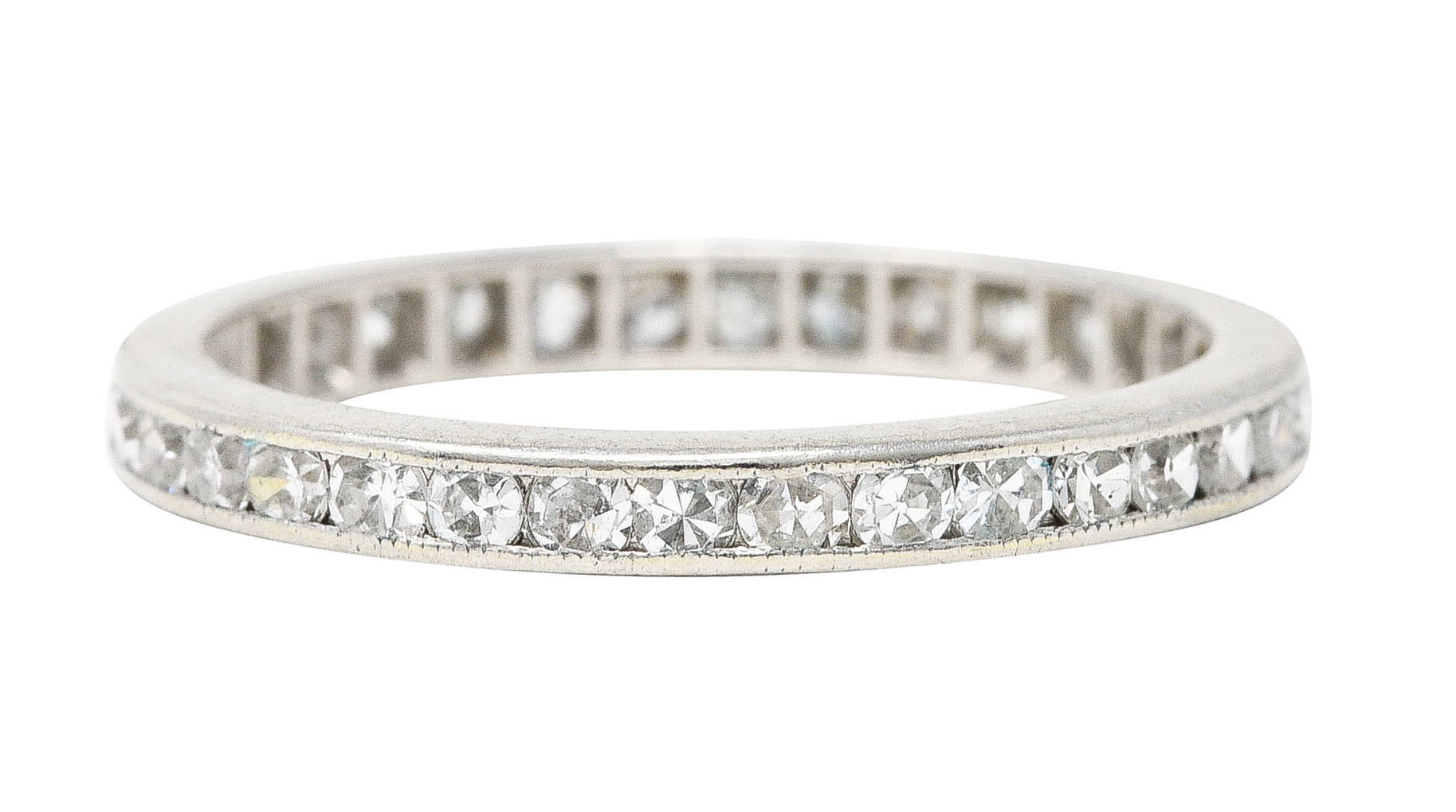 .11111 *Art Deco 0.90 Diamond Platinum Eternity Channel Wedding Band Ring Wilson's Estate Jewelry