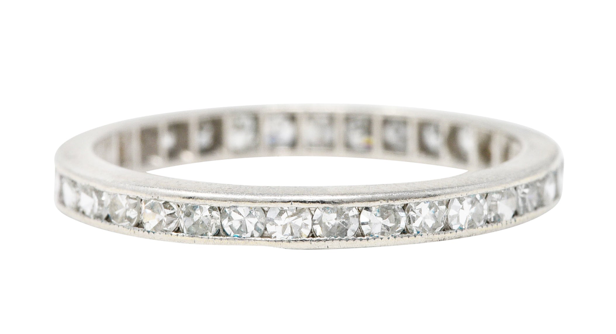 .11111 *Art Deco 0.90 Diamond Platinum Eternity Channel Wedding Band Ring Wilson's Estate Jewelry