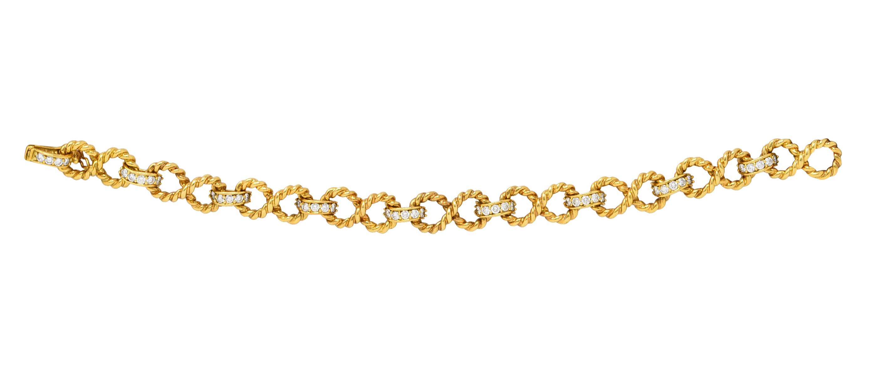 Vintage Tiffany & Co. 2.00 CTW Diamond 18 Karat Gold Twisting Infinity Braceletbracelet - Wilson's Estate Jewelry