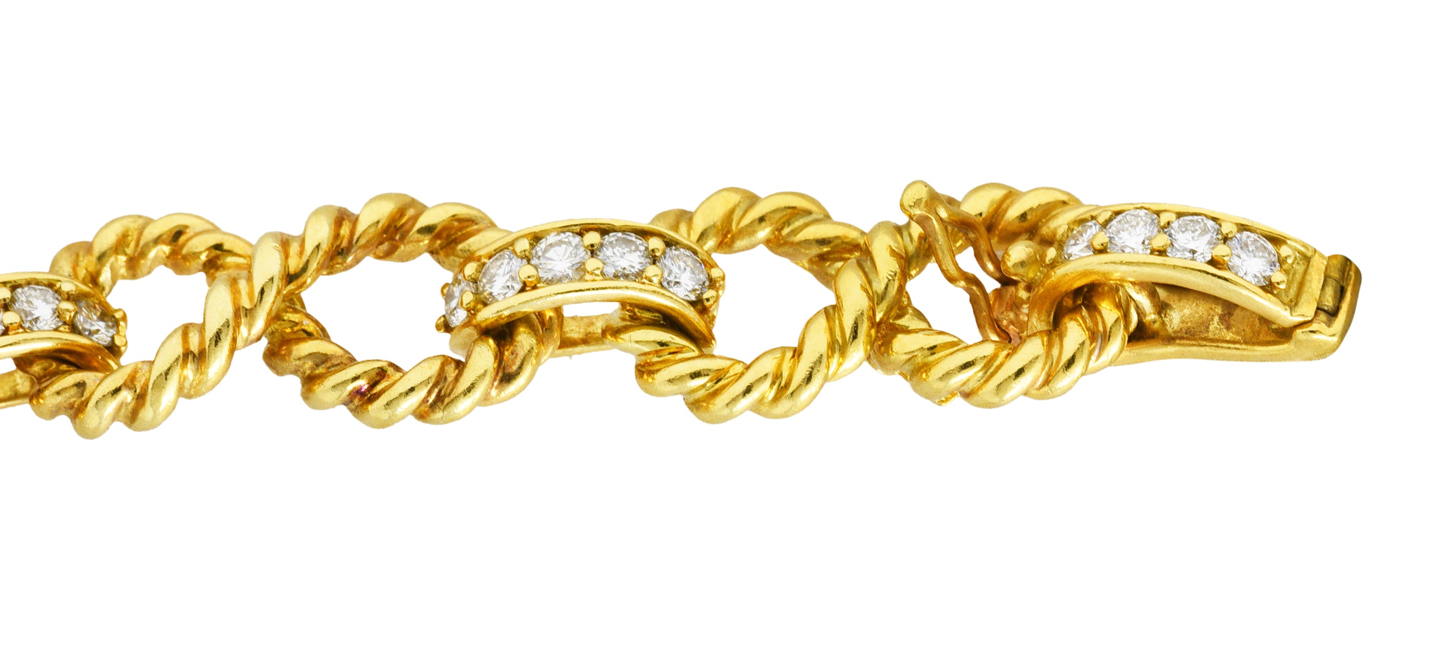 Vintage Tiffany & Co. 2.00 CTW Diamond 18 Karat Gold Twisting Infinity Braceletbracelet - Wilson's Estate Jewelry