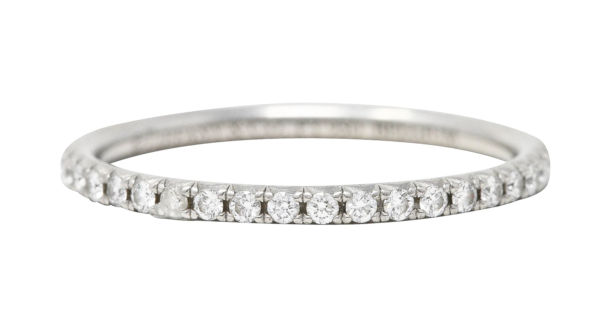 Tiffany & Co. Contemporary 0.40 CTW Diamond Platinum Eternity Wedding Band Ring Wilson's Estate Jewelry