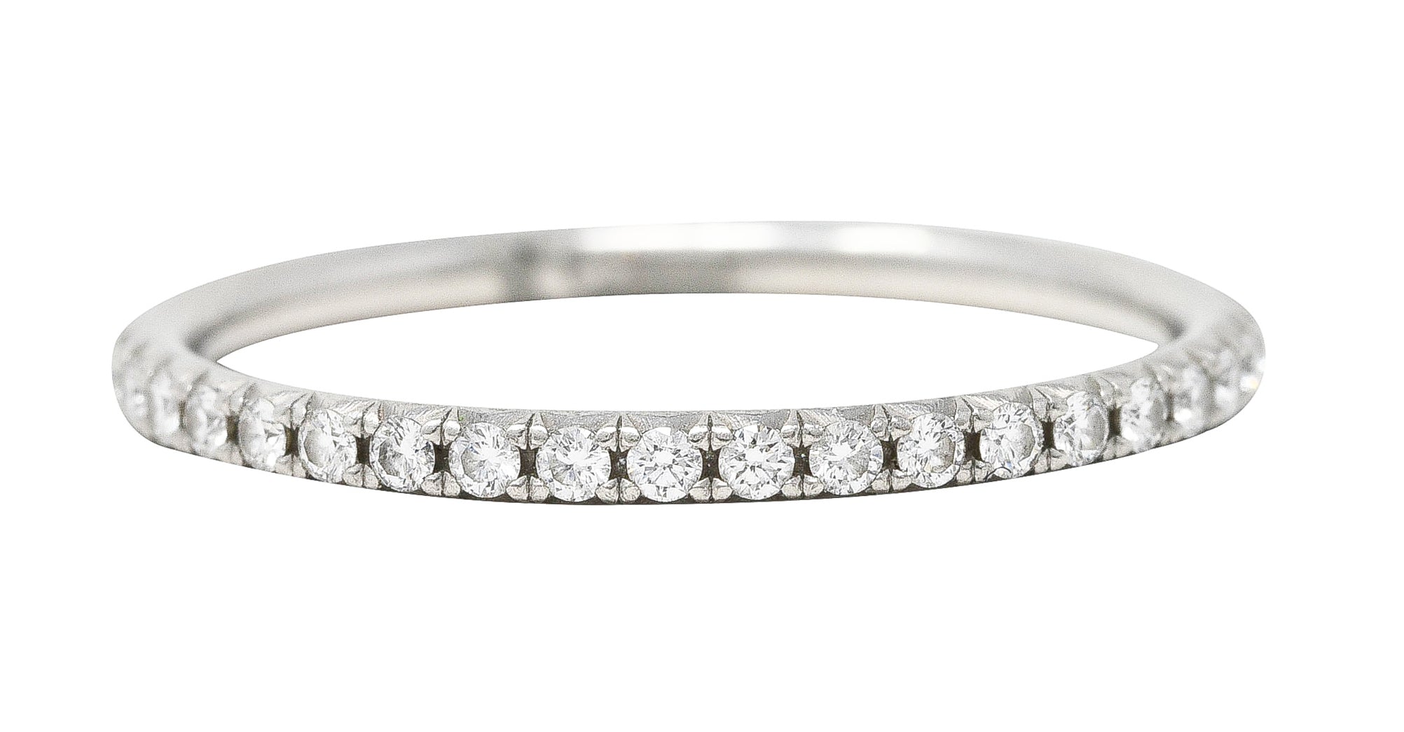 Tiffany & Co. Contemporary 0.40 CTW Diamond Platinum Eternity Wedding Band Ring Wilson's Estate Jewelry