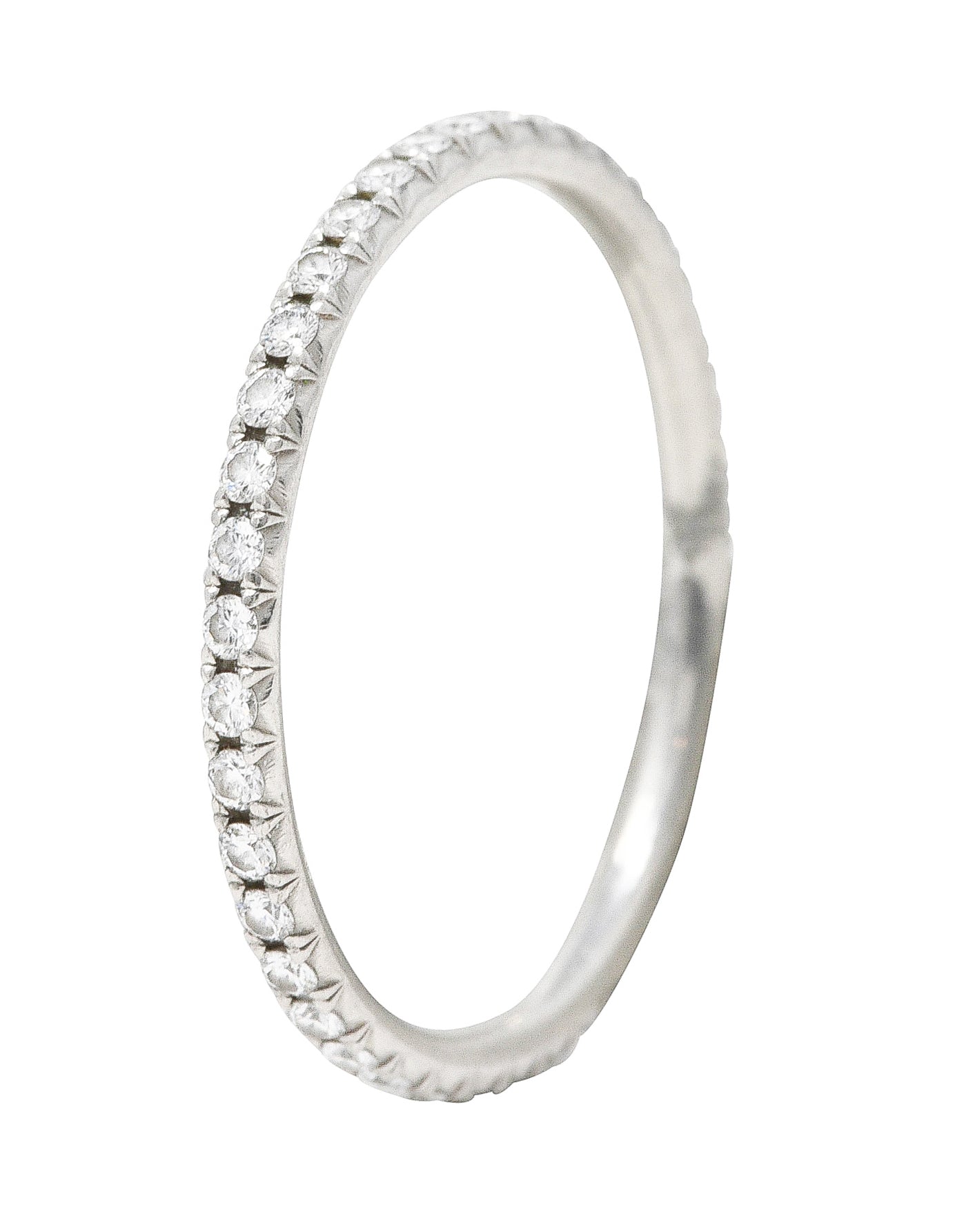 Tiffany & Co. Contemporary 0.40 CTW Diamond Platinum Eternity Wedding Band Ring Wilson's Estate Jewelry