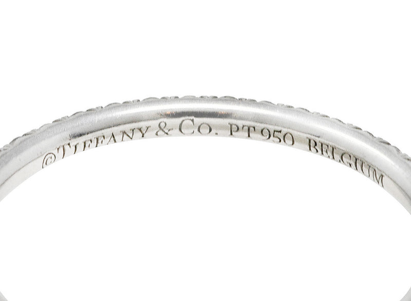 Tiffany & Co. Contemporary 0.40 CTW Diamond Platinum Eternity Wedding Band Ring Wilson's Estate Jewelry