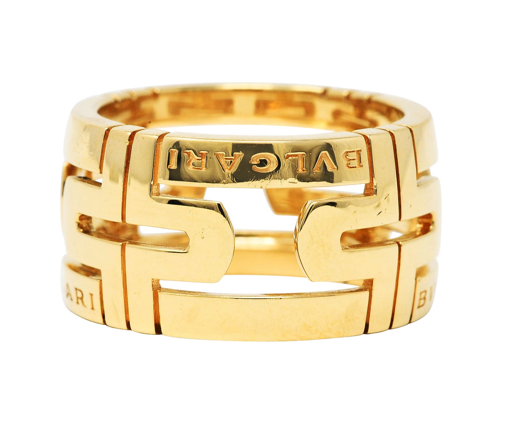 Bulgari Contemporary 18 Karat Gold Parentesi Italian Band RingRing - Wilson's Estate Jewelry