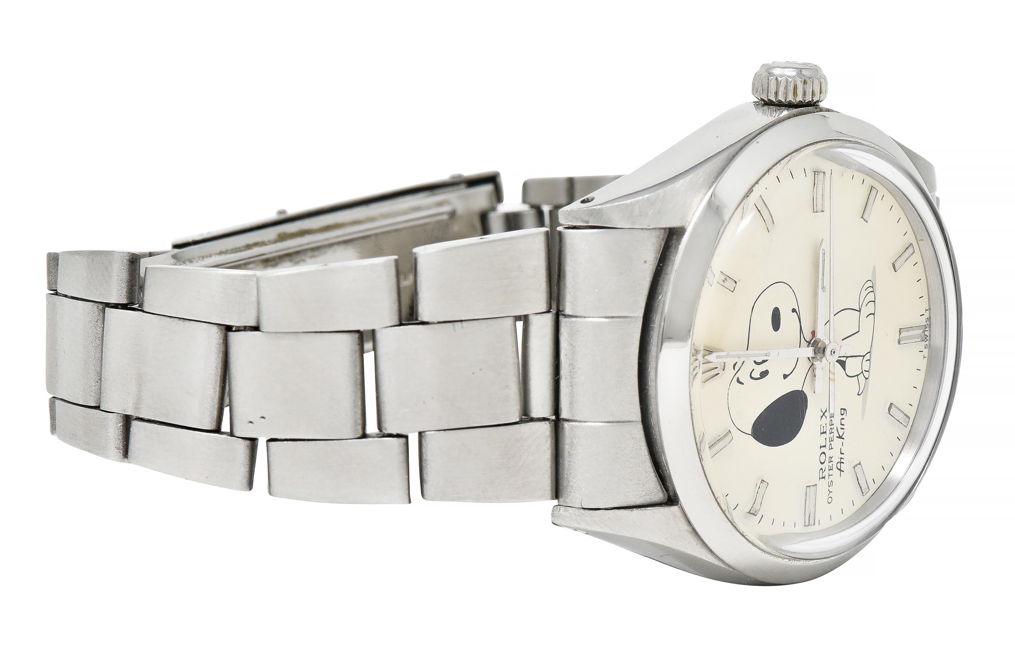 1984 Rolex 34 MM Stainless Steel Oyster Perpetual Air King Snoopy Watch