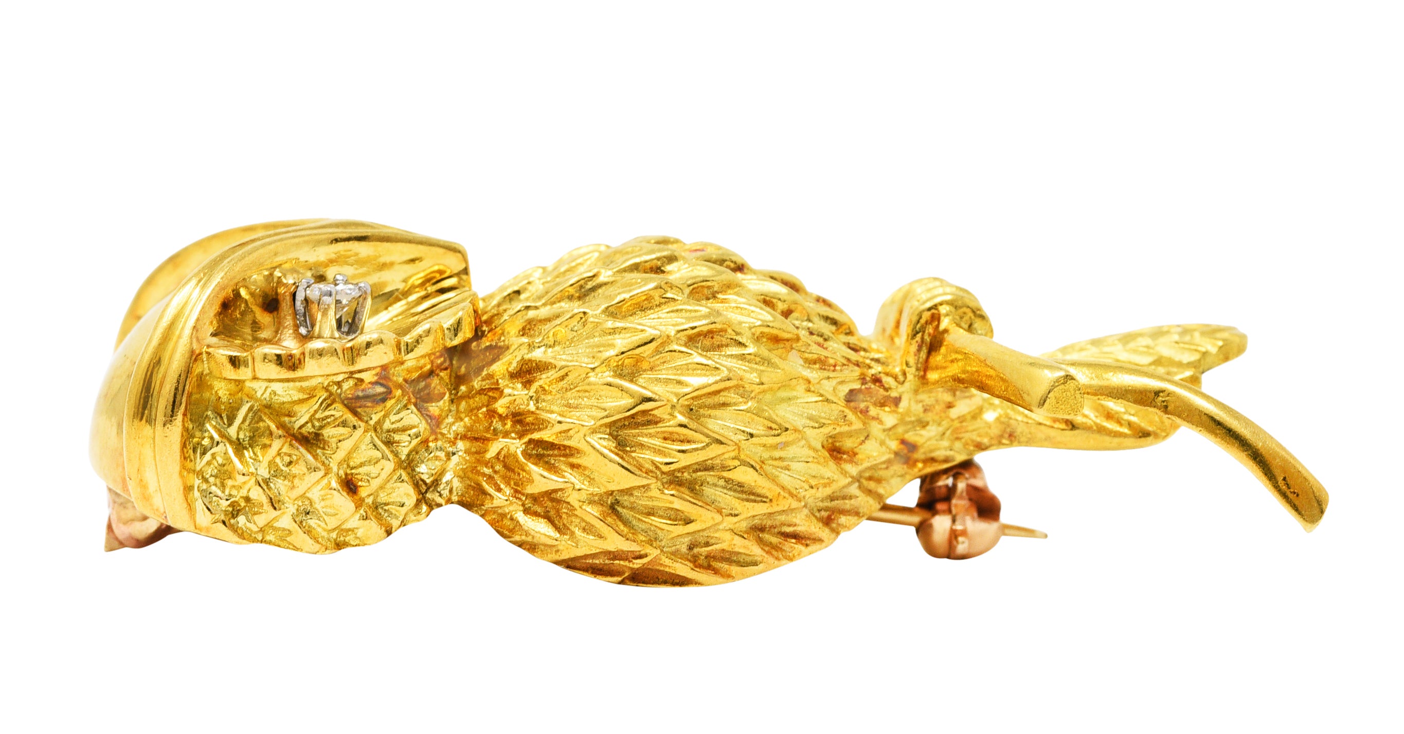 Tiffany & Co. Retro Diamond 18 Karat Gold Owl BroochBrooch - Wilson's Estate Jewelry