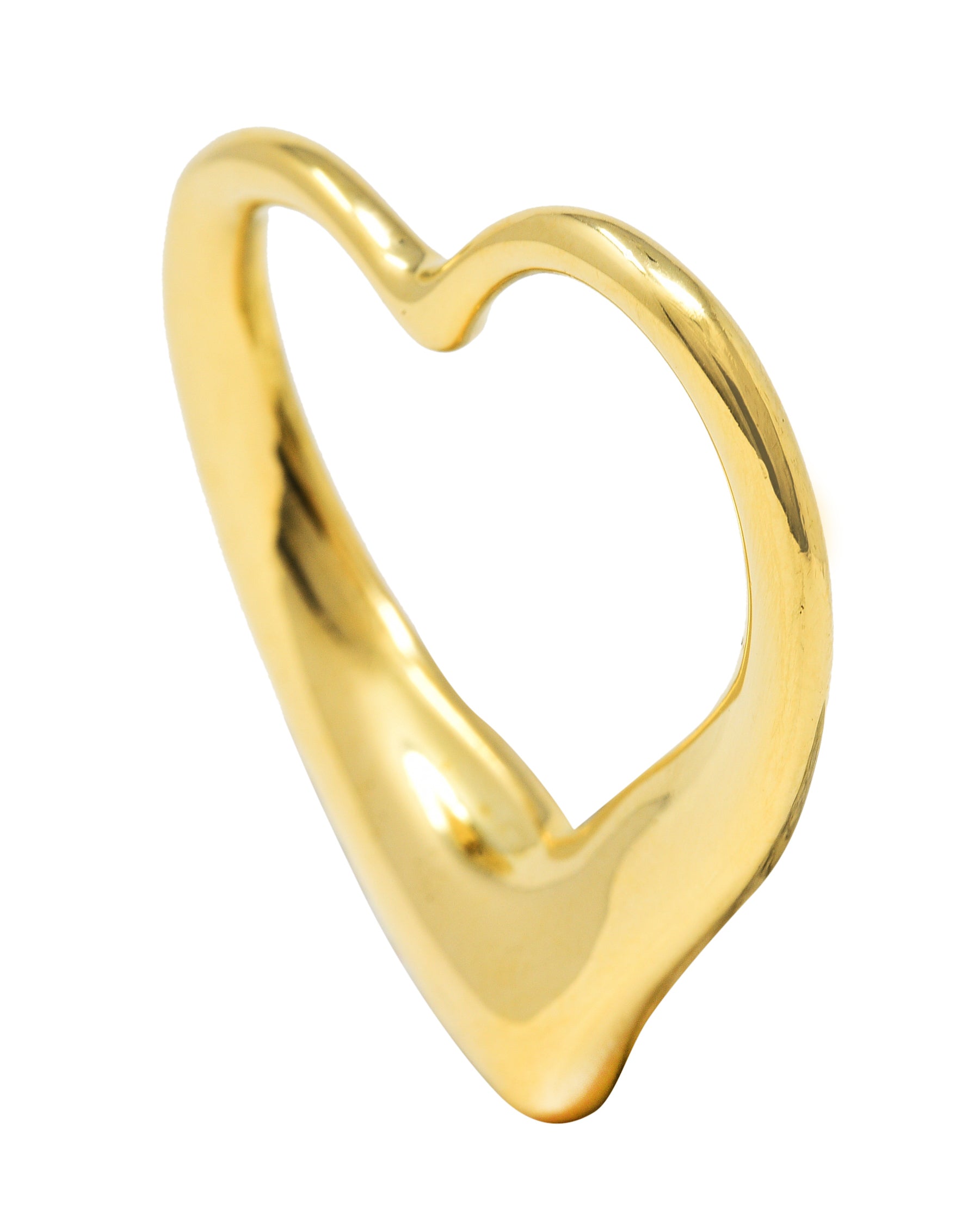 Elsa Peretti Tiffany & Co. Spain 18 Karat Gold 30.0 MM Open Heart PendantNecklace - Wilson's Estate Jewelry