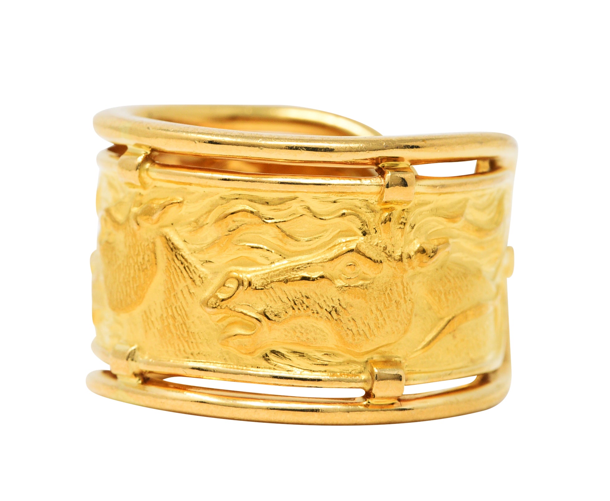 Carrera y Carrera 18 Karat Yellow Gold Horse Band RingRing - Wilson's Estate Jewelry