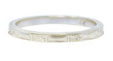 Art Deco 14 Karat White Gold Orange Blossom Wedding Band Ring Wilson's Estate Jewelry