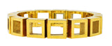 Carlo Weingrill Modernist Vintage 18 Karat Yellow Gold Square Sculptural Link Bracelet Wilson's Estate Jewelry