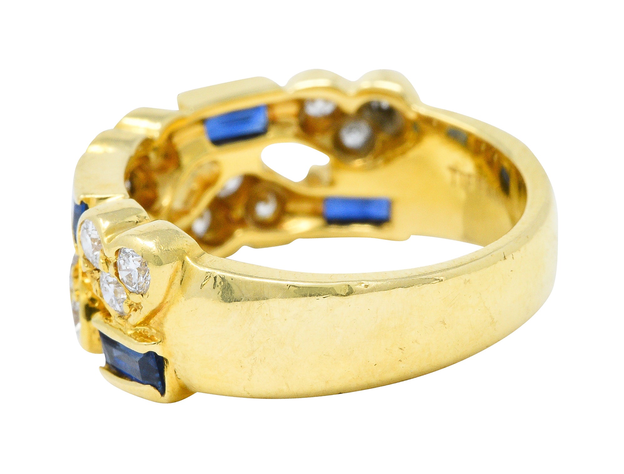 Tiffany & Co. 1.25 CTW Diamond Sapphire 18 Karat Gold Heart Band RingRing - Wilson's Estate Jewelry