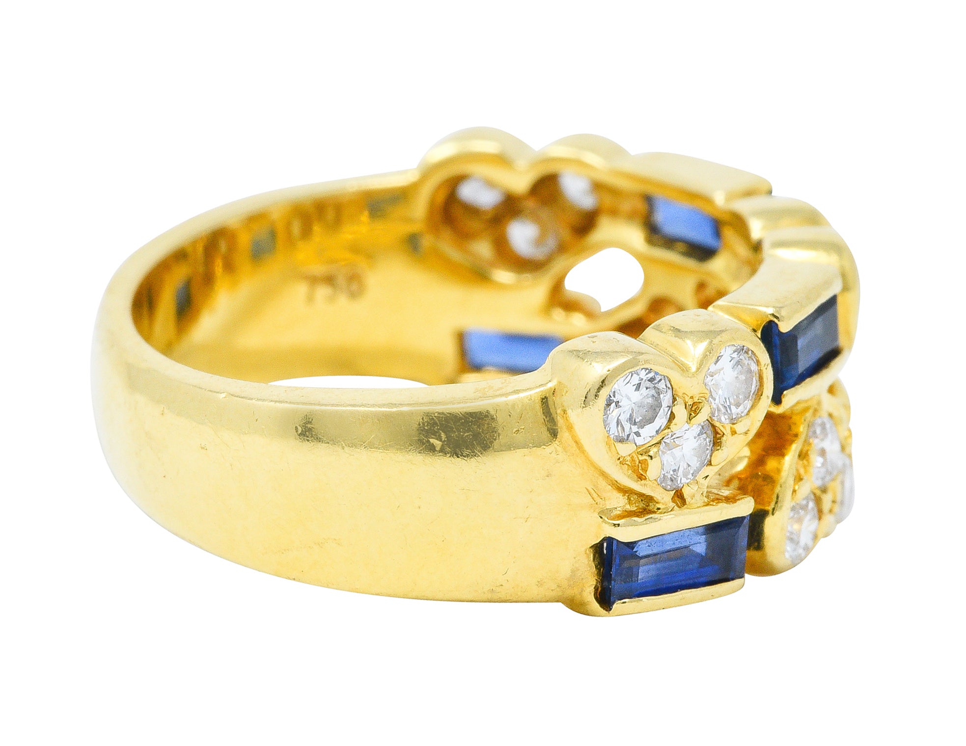 Tiffany & Co. 1.25 CTW Diamond Sapphire 18 Karat Gold Heart Band RingRing - Wilson's Estate Jewelry