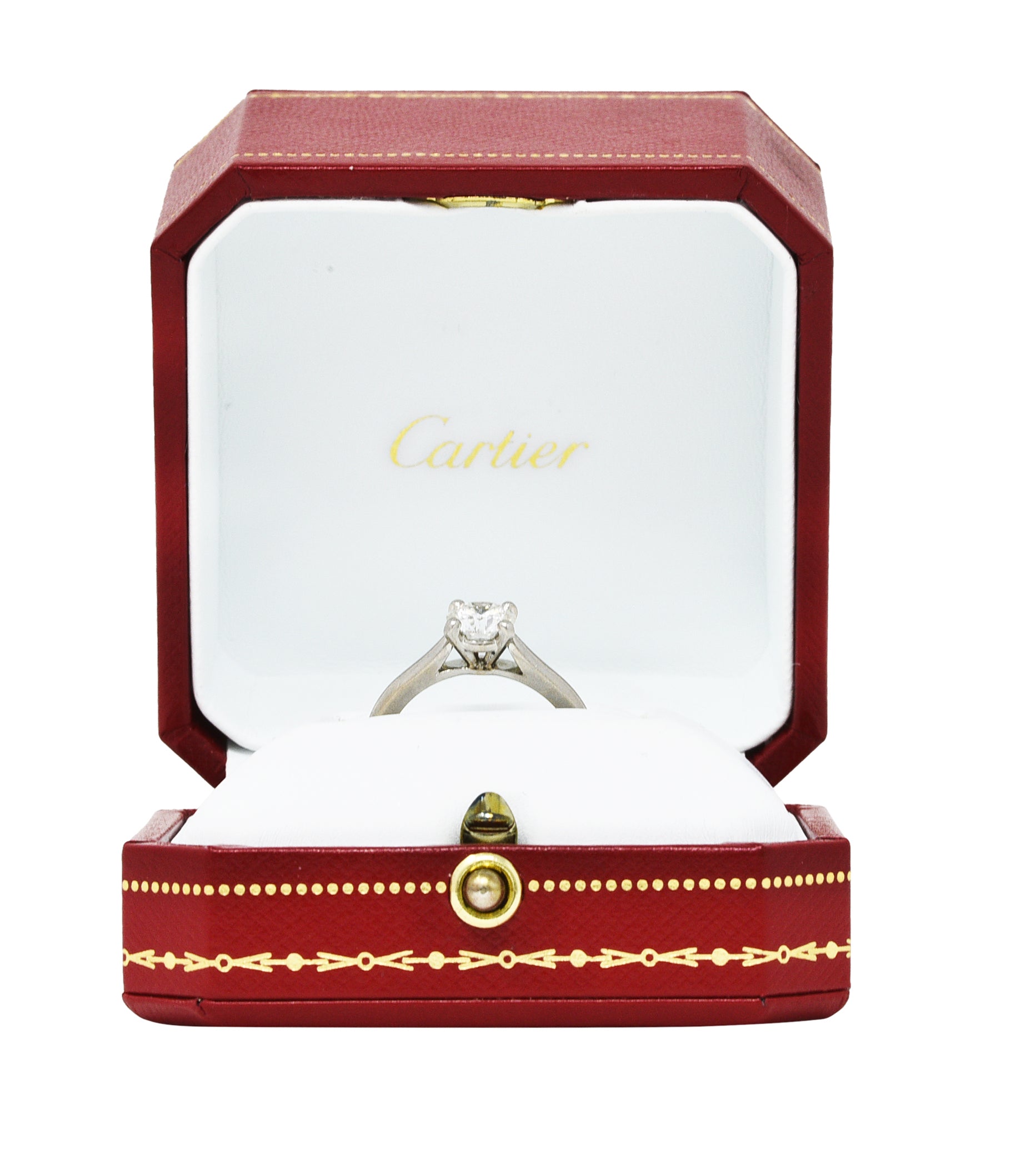 Cartier Contemporary 1.02 CTW Diamond Platinum Solitaire Engagement Ring Wilson's Estate Jewelry