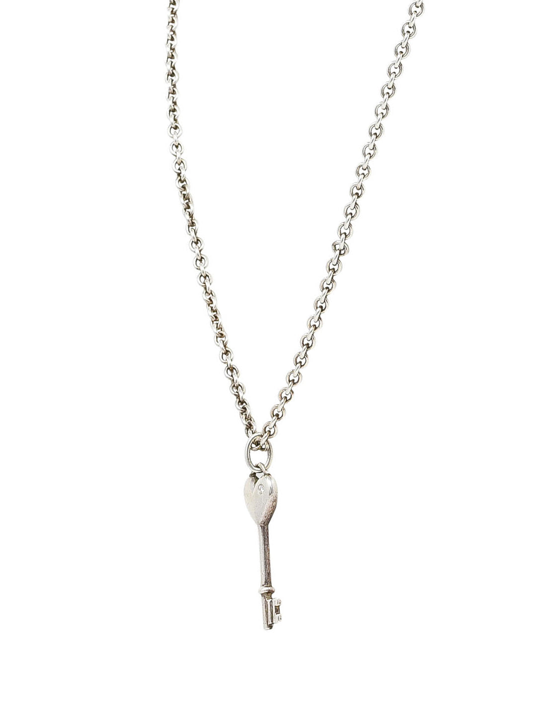 Tiffany Contemporary Diamond Sterling Silver Heart Key NecklaceNecklace - Wilson's Estate Jewelry