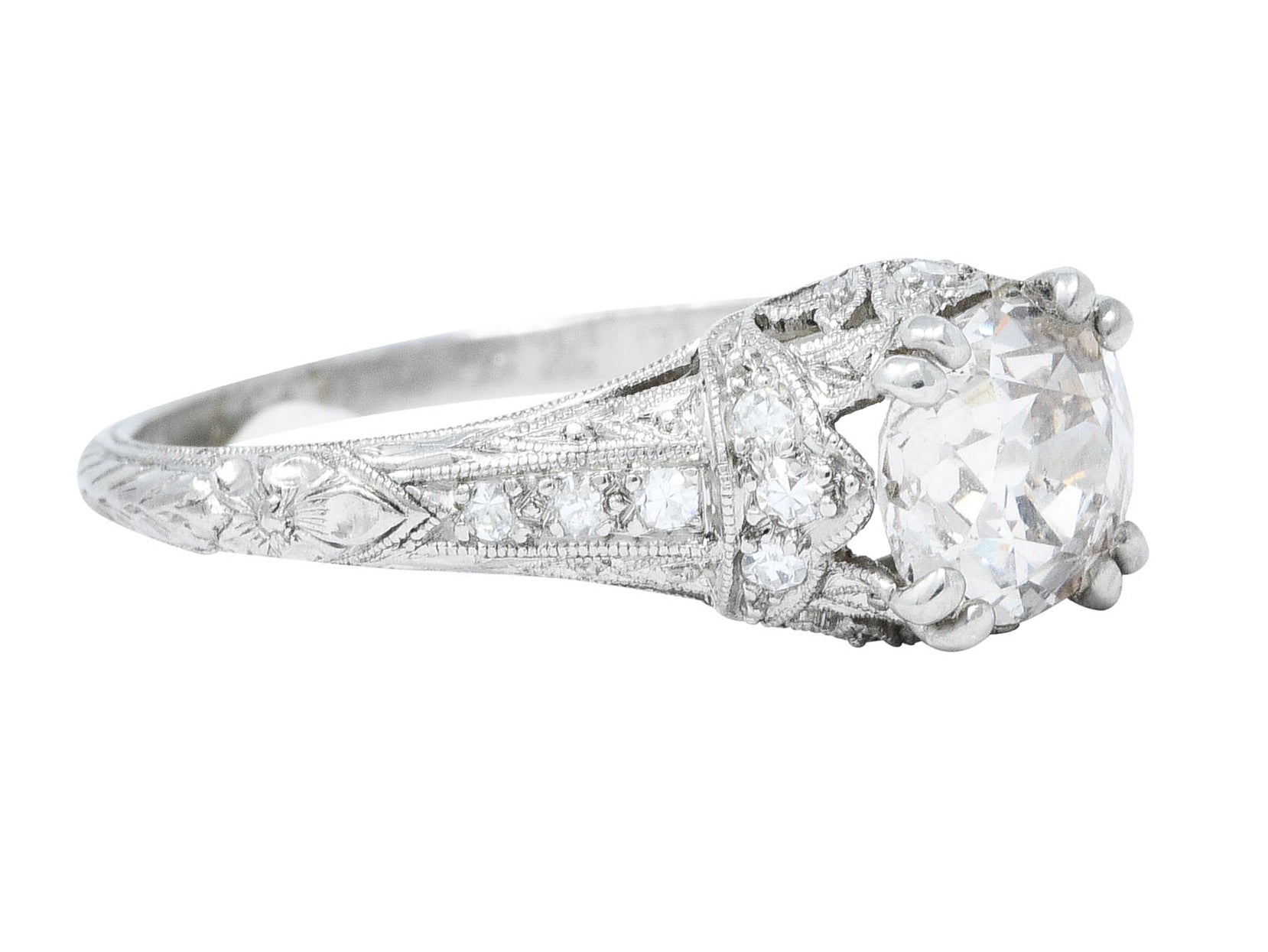 1910 Edwardian Byard F. Brogan 1.25 CTW Diamond Platinum Engagement RingRing - Wilson's Estate Jewelry